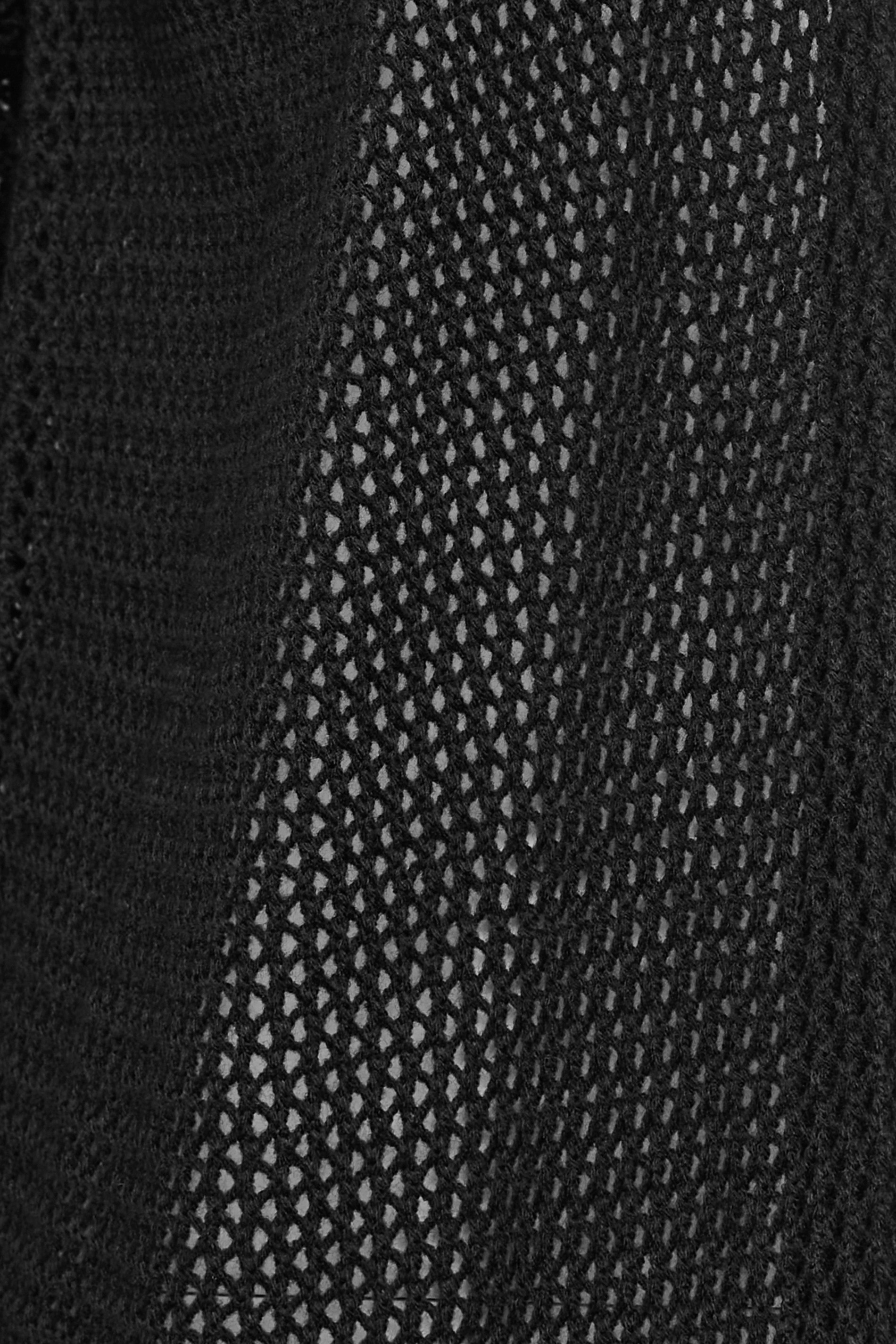 Womens Yours Curve Edge to Edge Small Mesh Cardigan - Black