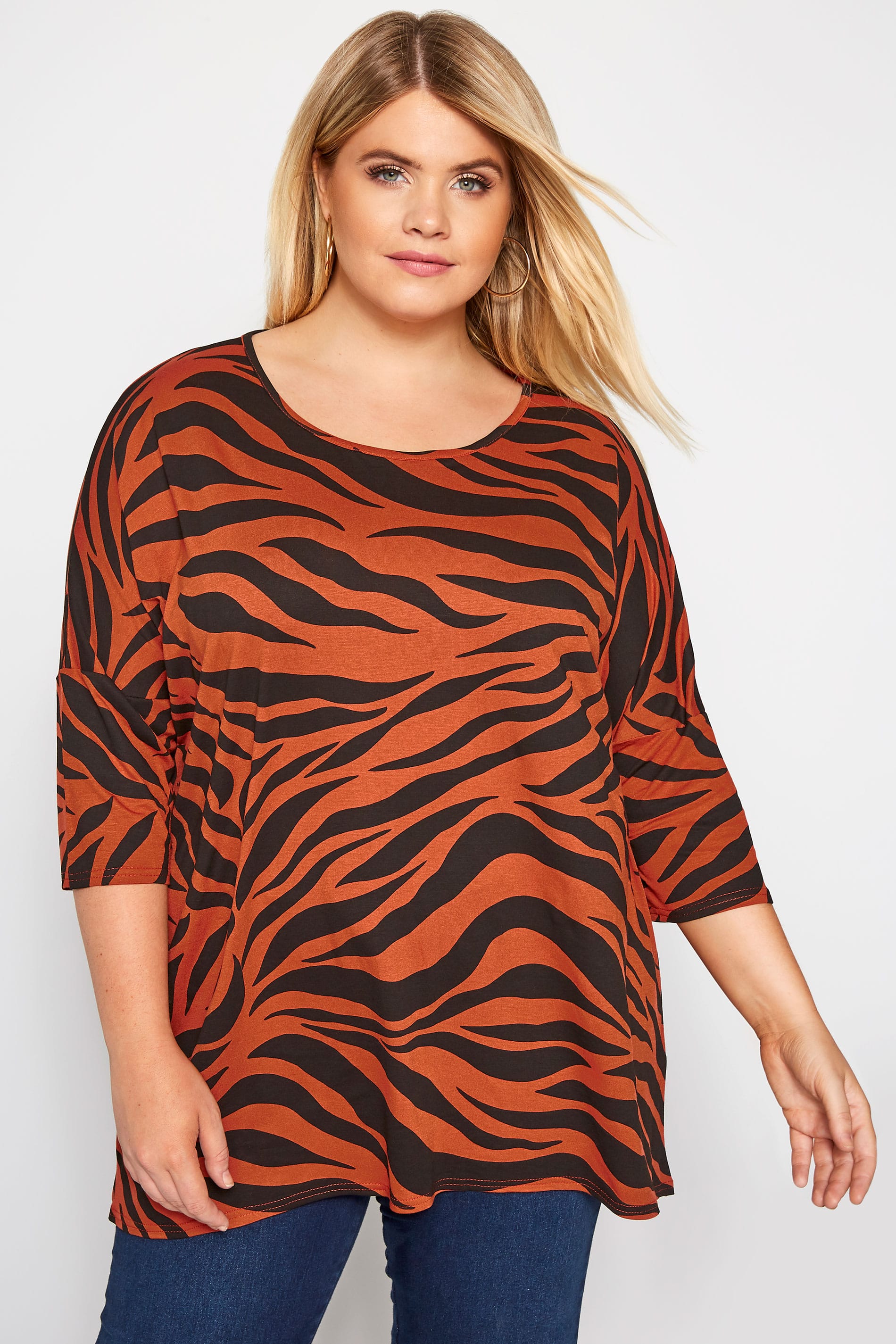 Rust Zebra Print Top | Yours Clothing