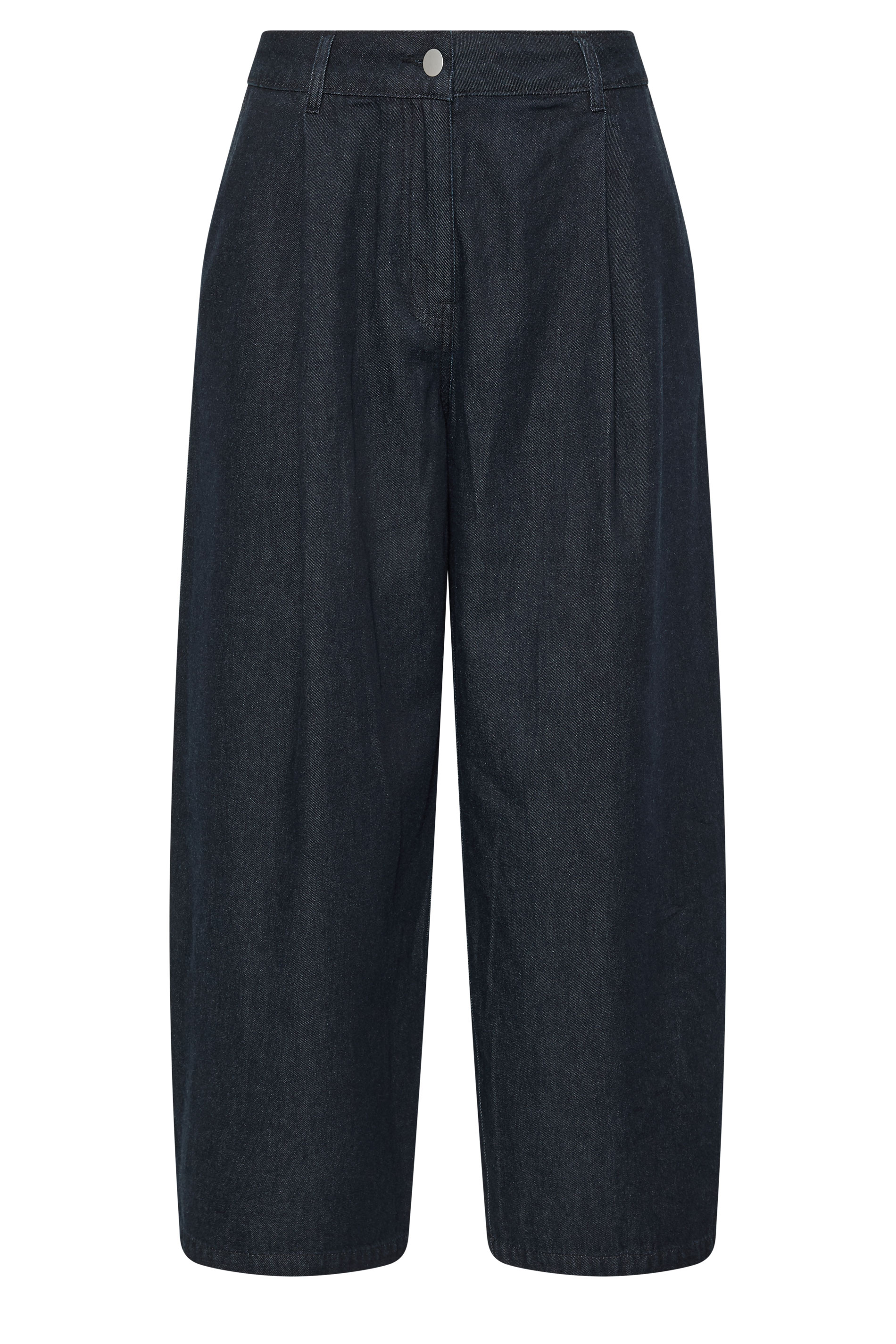 PixieGirl Petite Women's Dark Blue Pleated Wide Leg Jeans | PixieGirl  5