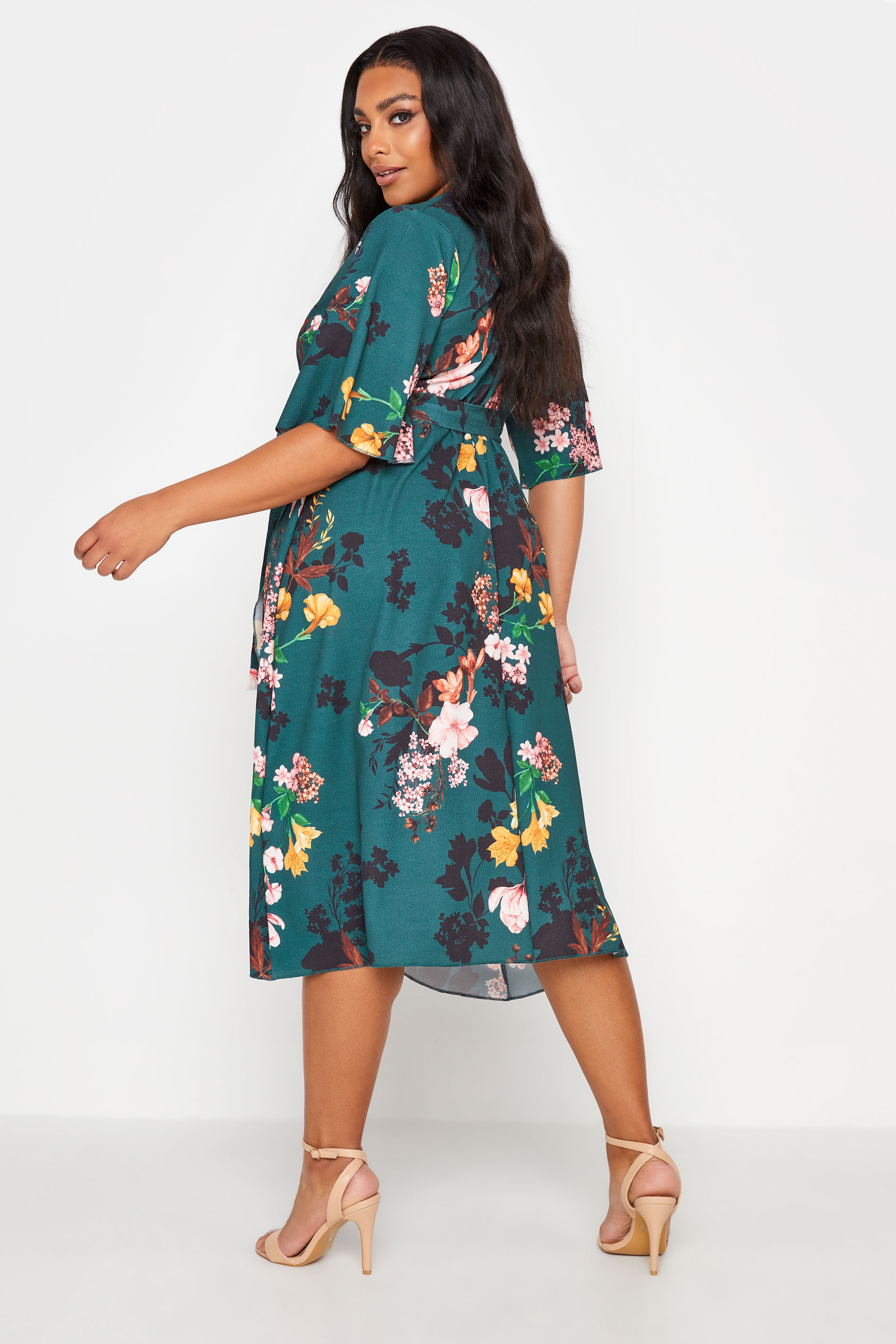 YOURS LONDON Plus Size Green Floral ...