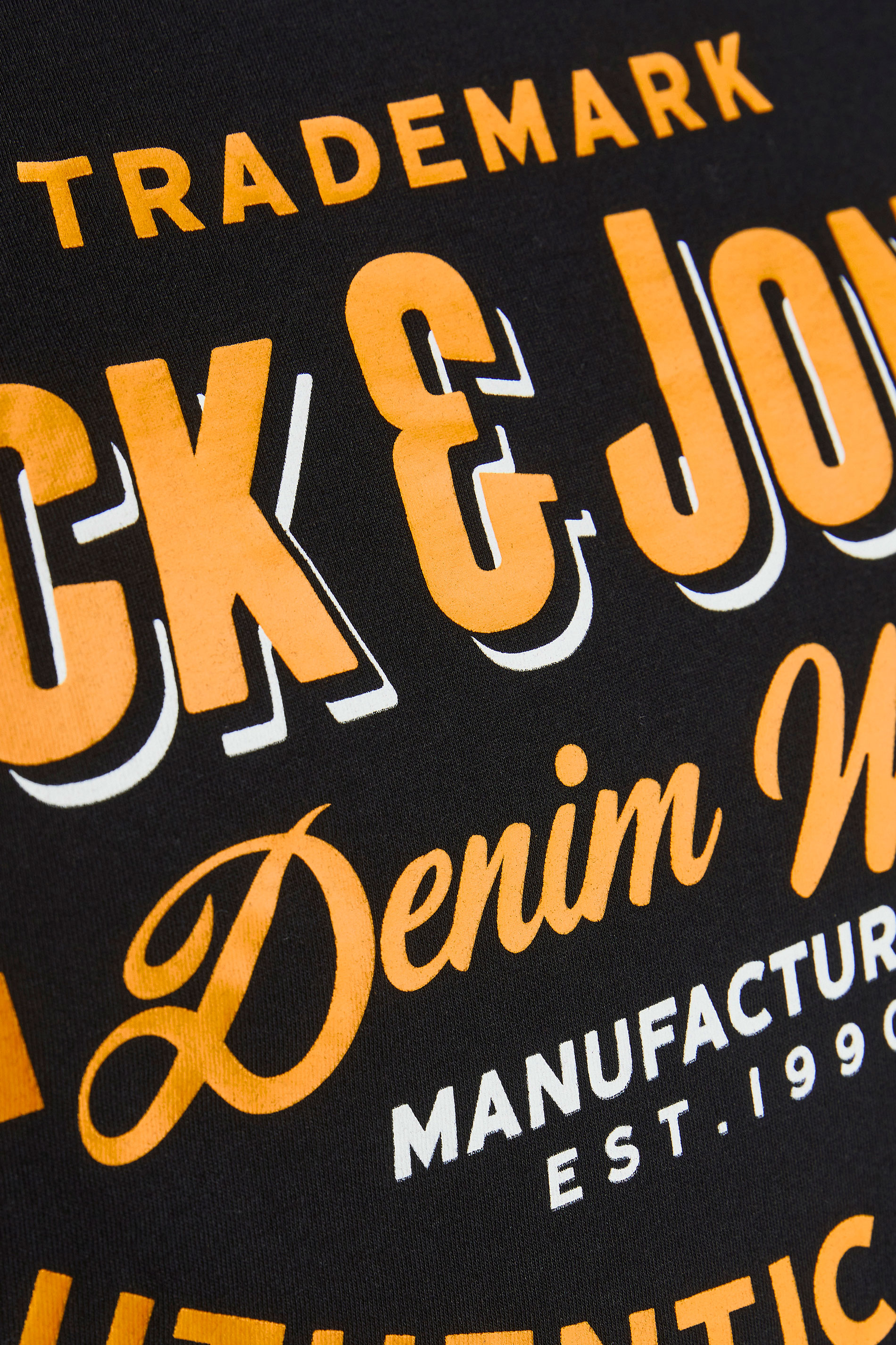 JACK  JONES Black Logo Crew Neck T-Shirt | BadRhino