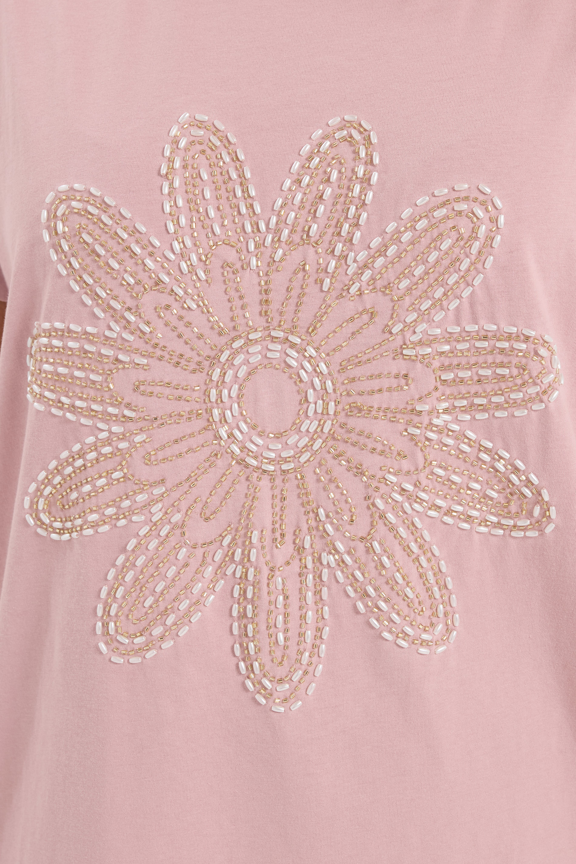 YOURS Plus Size Pink Beaded Daisy T-Shirt | Yours Clothing 4
