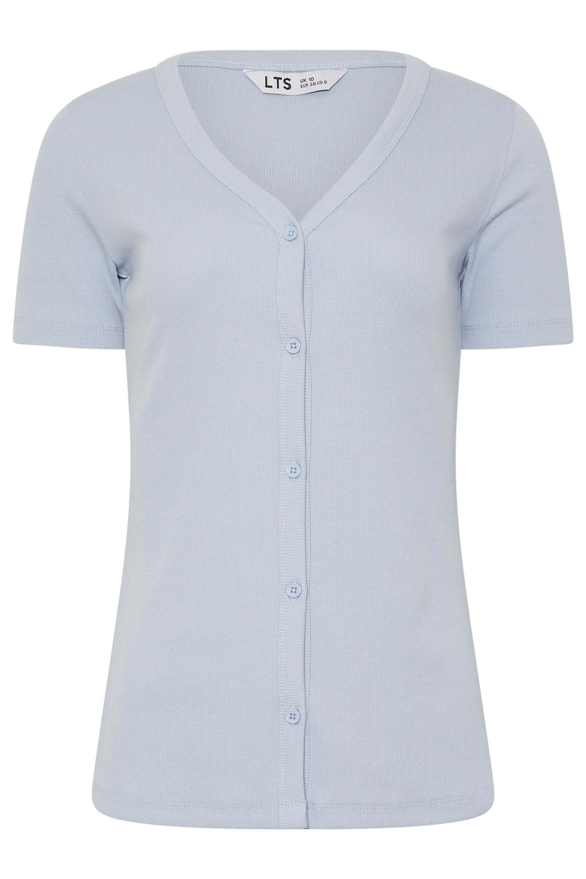LTS Tall Women's Pale Blue Button T-Shirt | Long Tall Sally 5