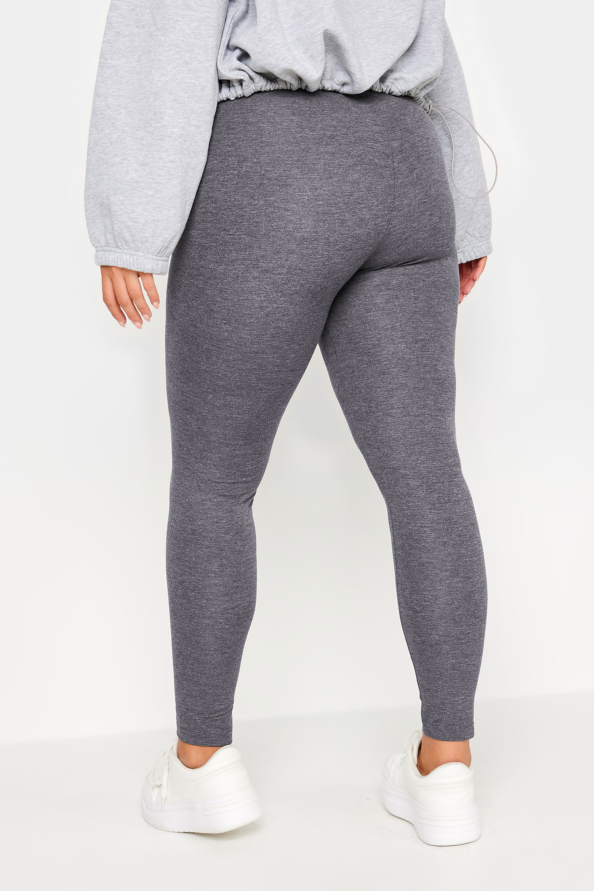 Plus Size YOURS FOR GOOD Grey Viscose Leggings | Yours Clothing 3