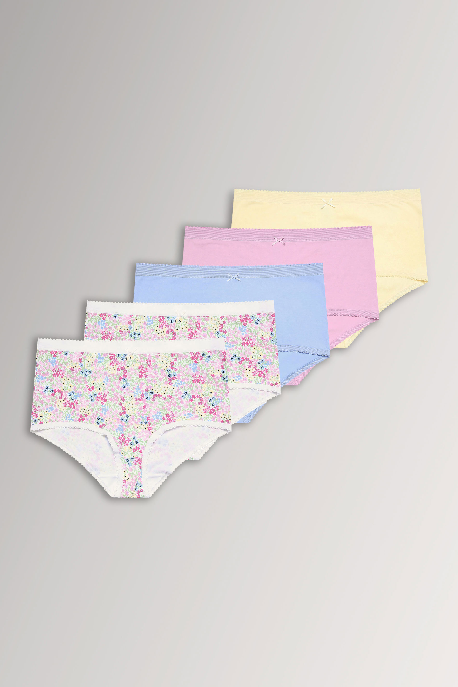 YOURSET 5 PACK Plus Size Pink Floral Spring Full Briefs | Yours Clothing 3