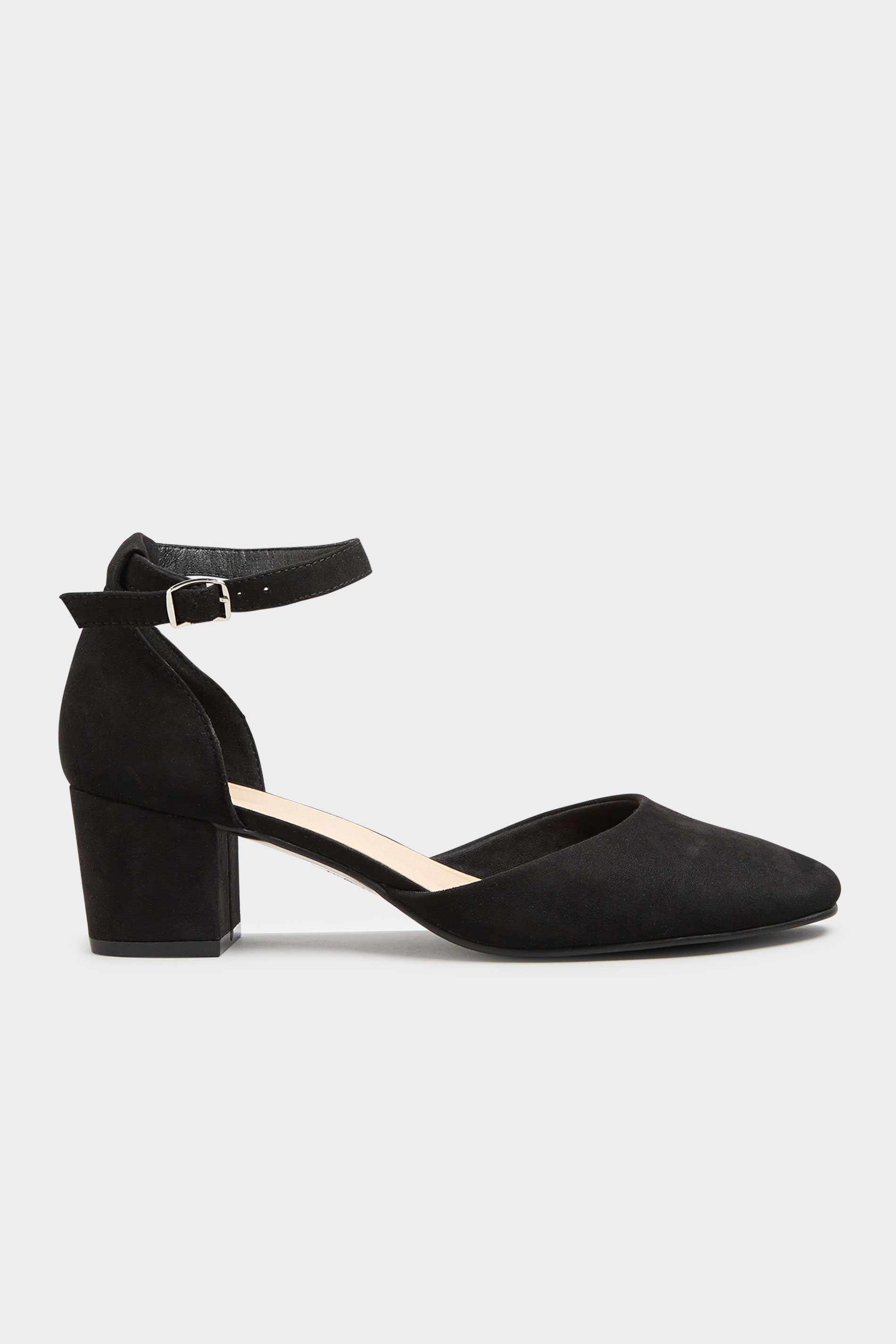 LTS Black Block Heel Court Shoes In Standard Fit | Long Tall Sally 3