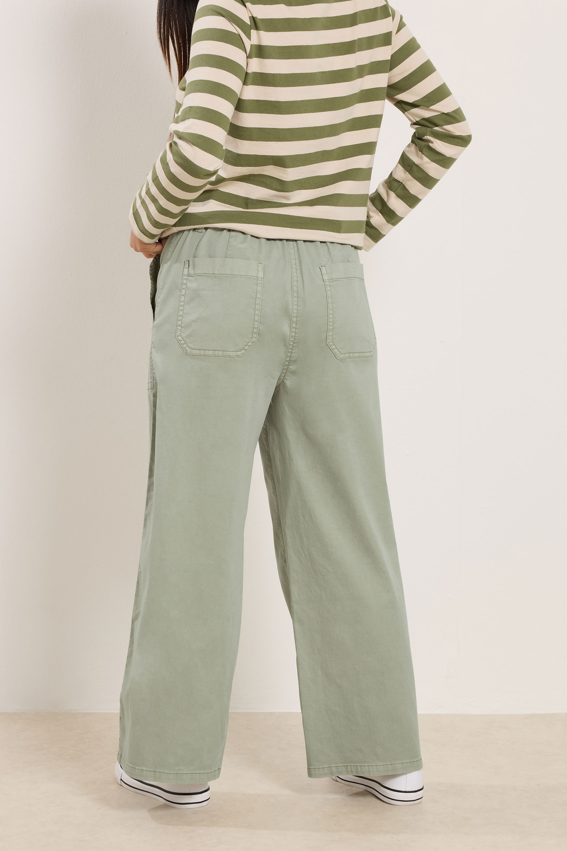 M&Co Petite Sage Green Midrise Wide Leg Cargo Trousers | M&Co 2