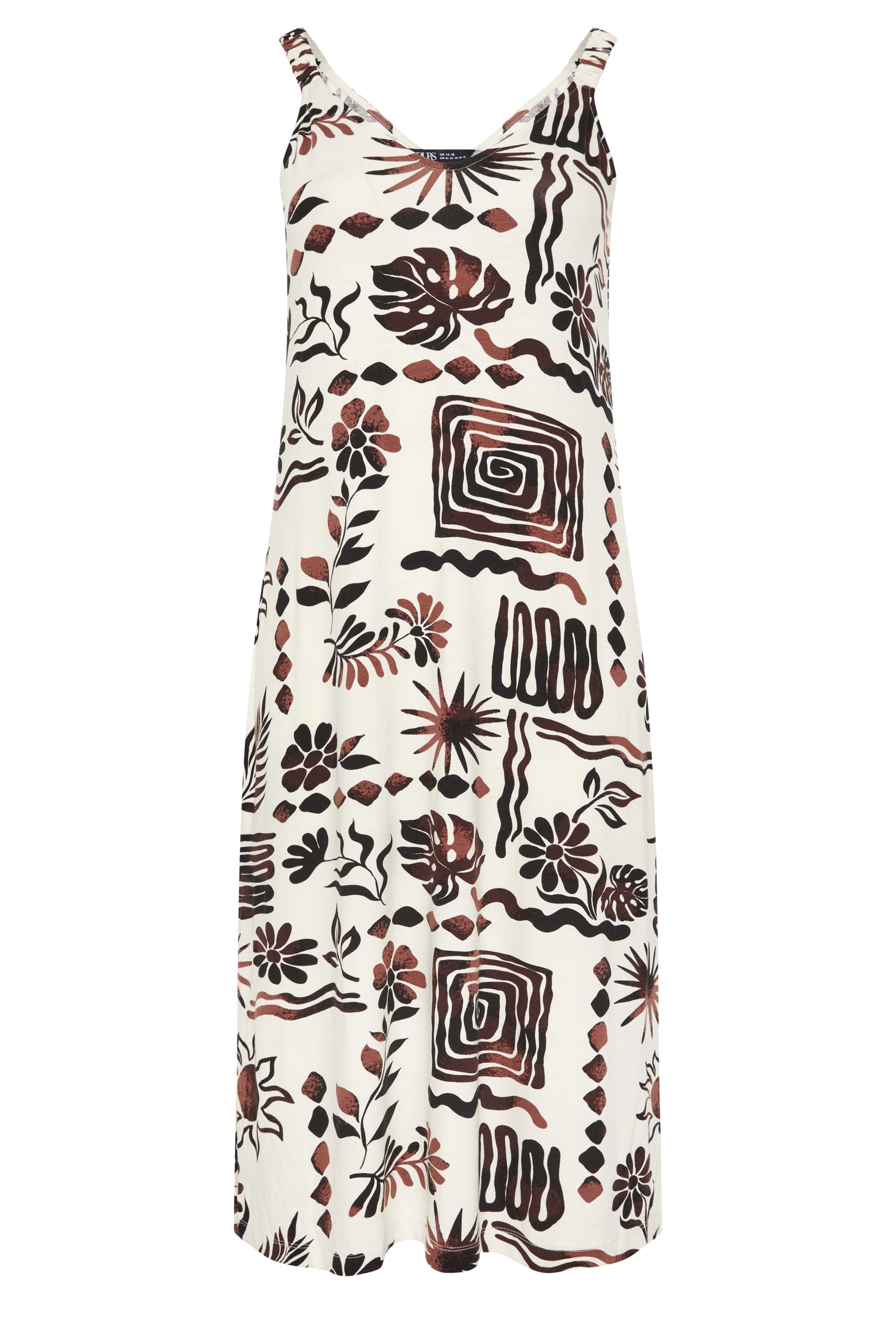 YOURS Plus Size Ivory White Abstract Throw On Dress |  Yours Clothing 5