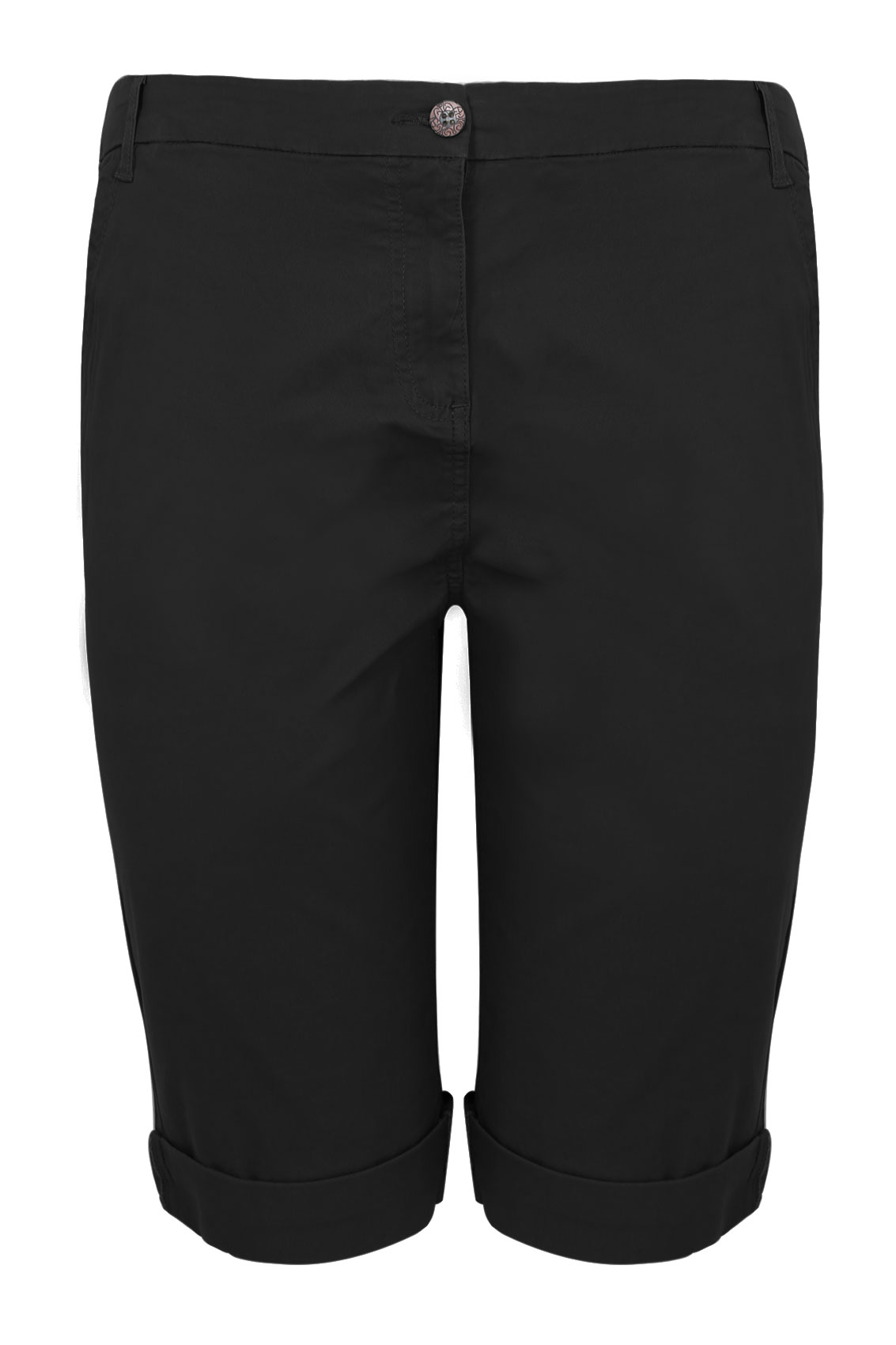 Black Chino Stretch Shorts Plus Size 14 to 32