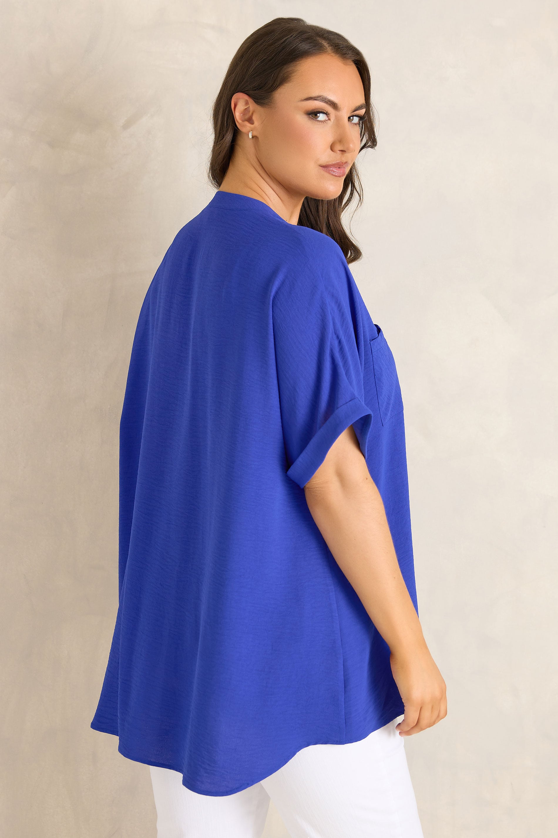 EVANS Plus Size Blue Short Sleeve Utility Blouse | Evans  2