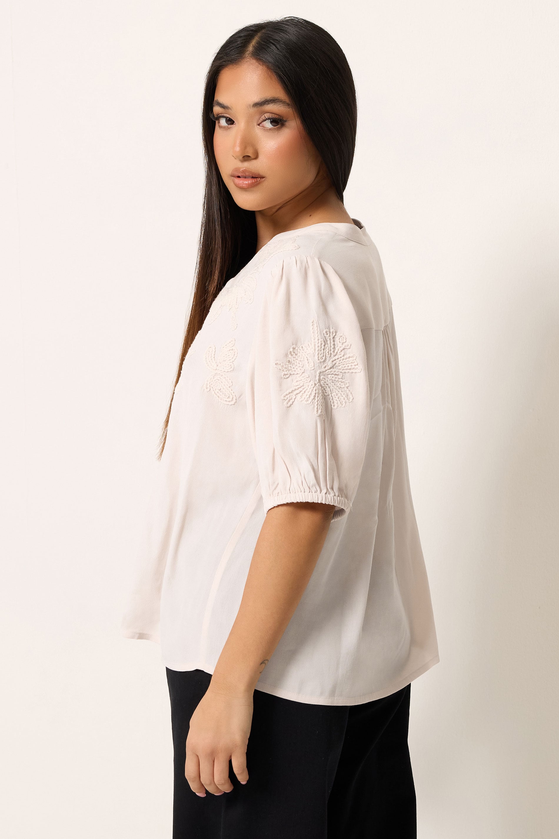 M&Co Petite Light Pink Sequin Embellished Blouse | M&Co 2