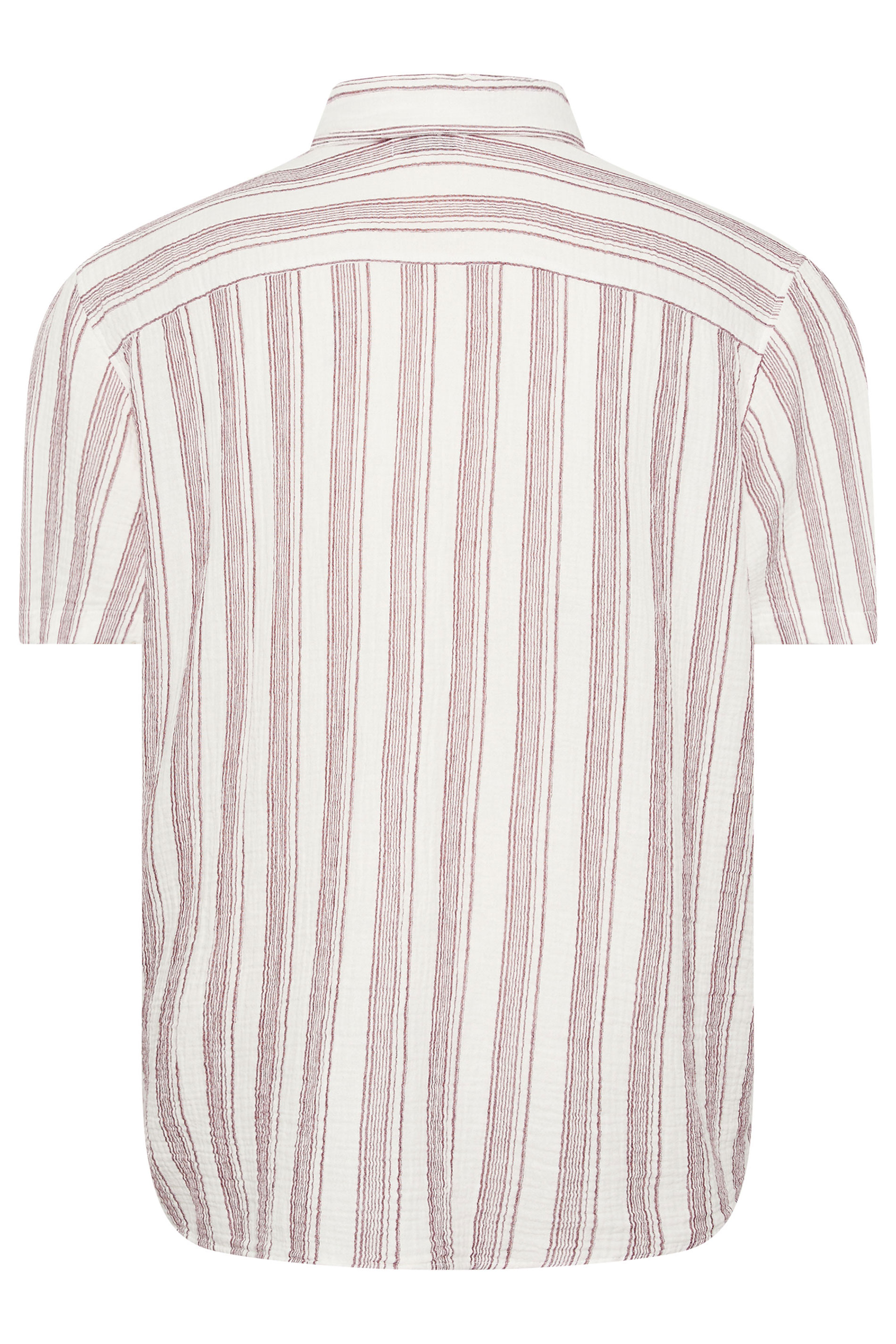 JACK & JONES Big & Tall Cabernet Red Striped Shirt | BadRhino 4