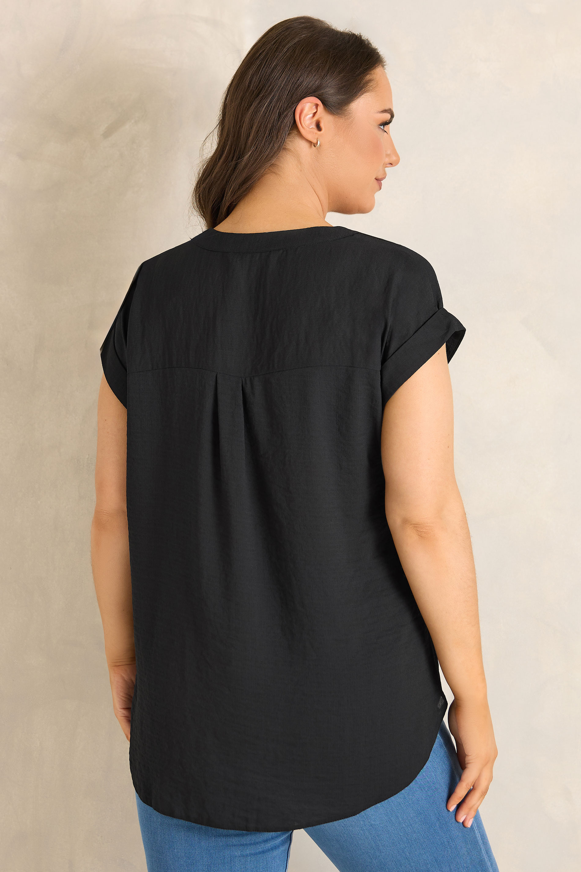 EVANS Plus Size Black Zip Front Blouse | Evans 2