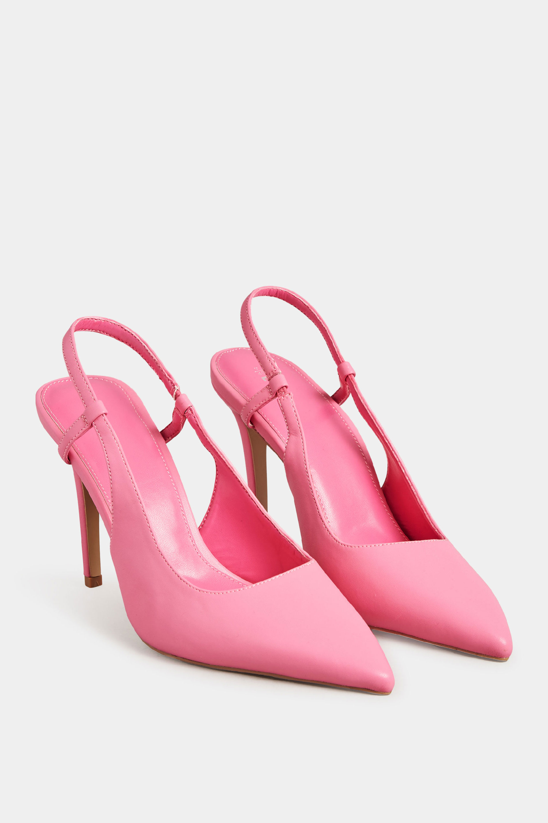 LTS Pink Sling Back Heel Court Shoes in Standard Fit | Long Tall Sally 2