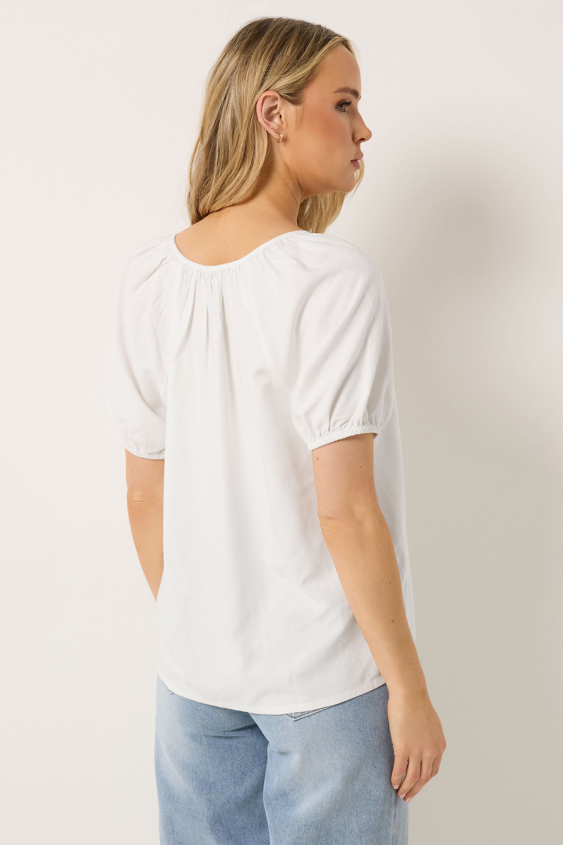 LTS Tall Women's White Tie Front Linen Blouse | Long Tall Sally 4