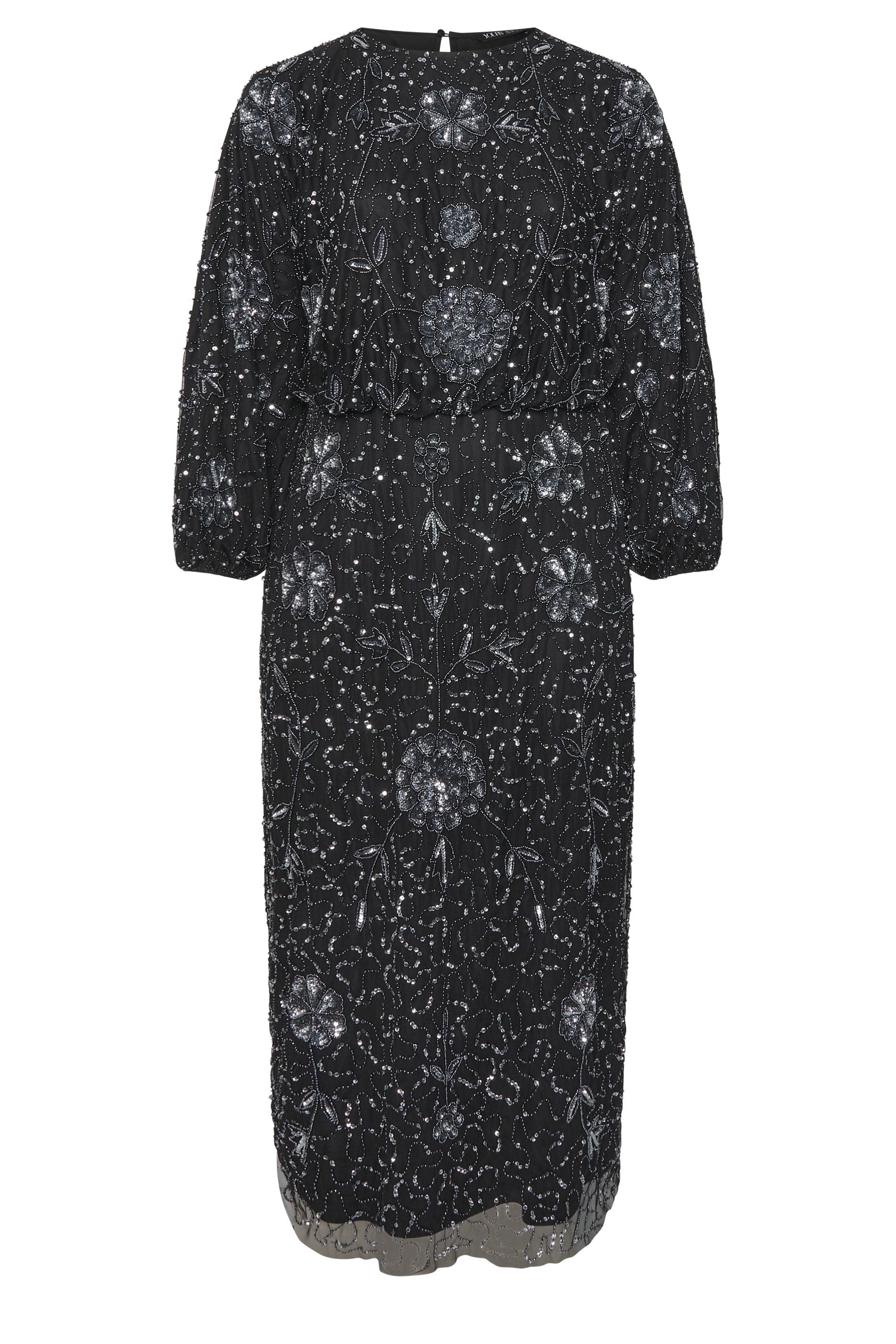 Niimee Curve Black Embellished Long Sleeve Dress 5