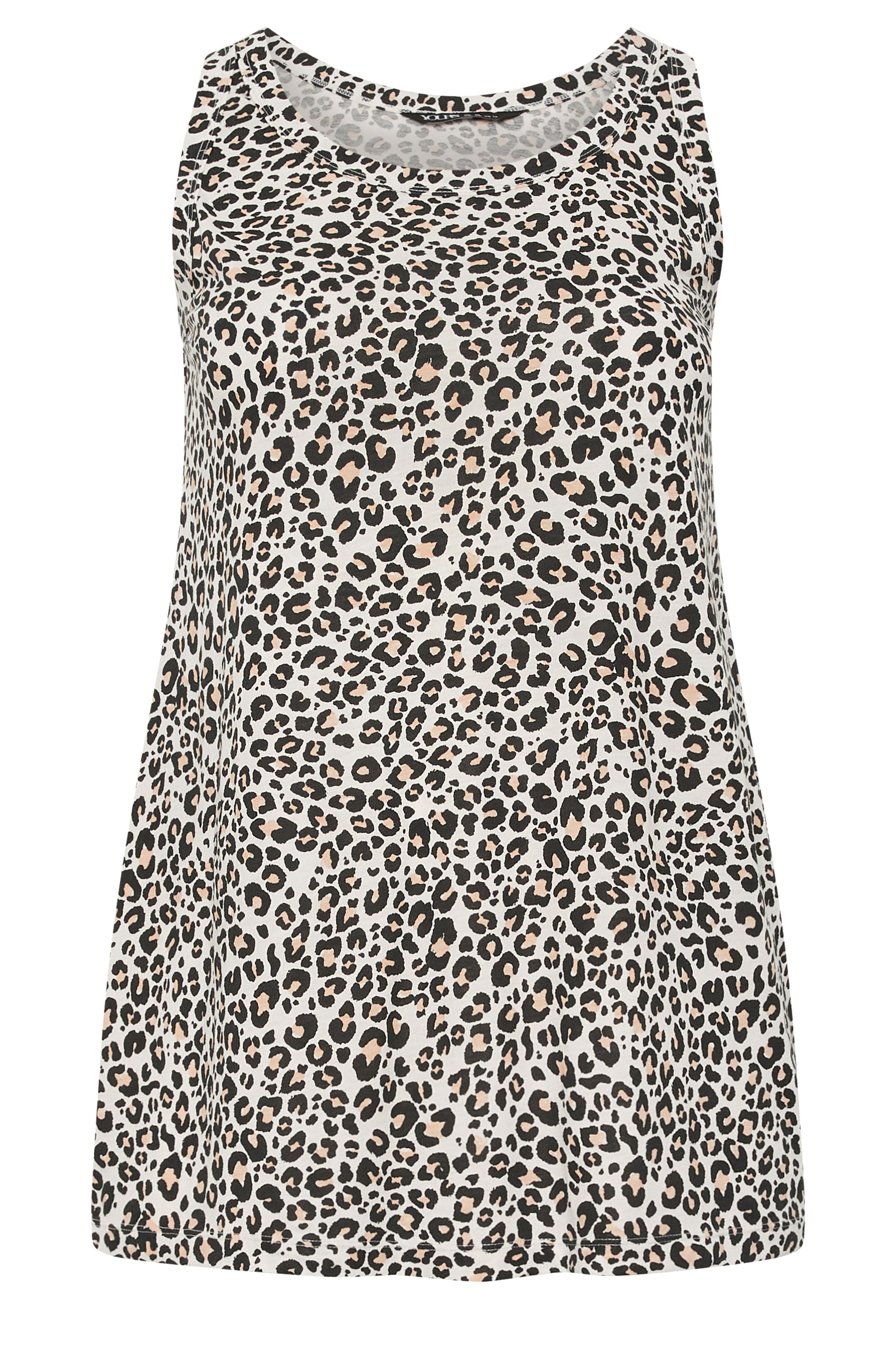 YOURS Plus Size Natural Brown Leopard Print Vest Top | Yours Clothing 5