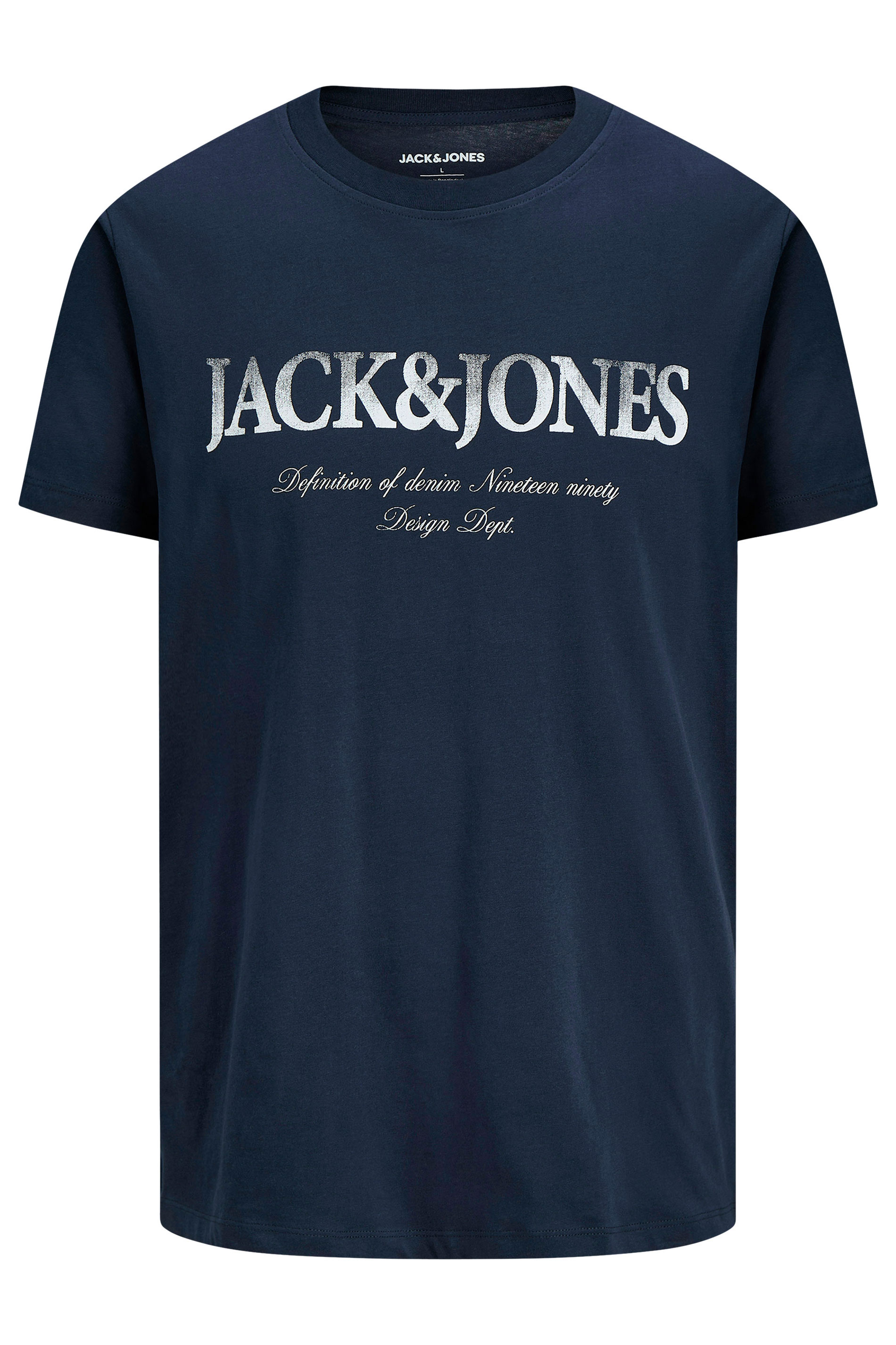 JACK & JONES Big & Tall Navy Blue Short Sleeve Graphic T-Shirt  2