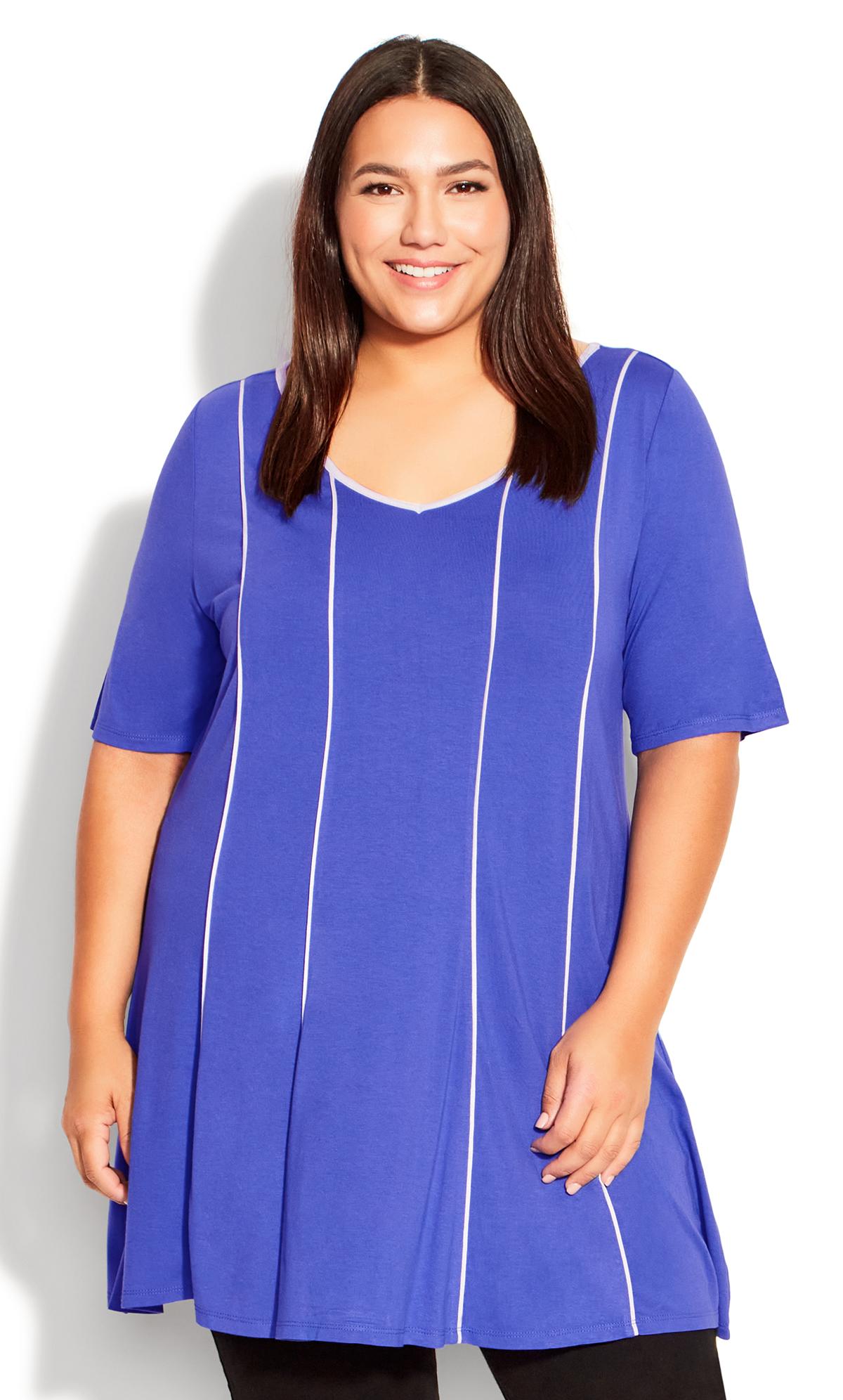 Evans Blue Contrast Piped Longline Tunic 2
