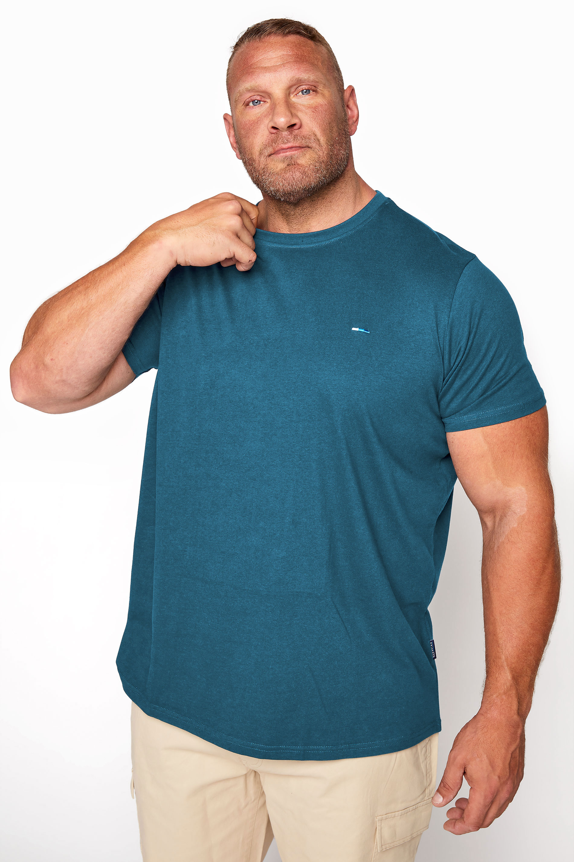 BadRhino Big & Tall Ocean Blue Plain T-Shirt_A.jpg