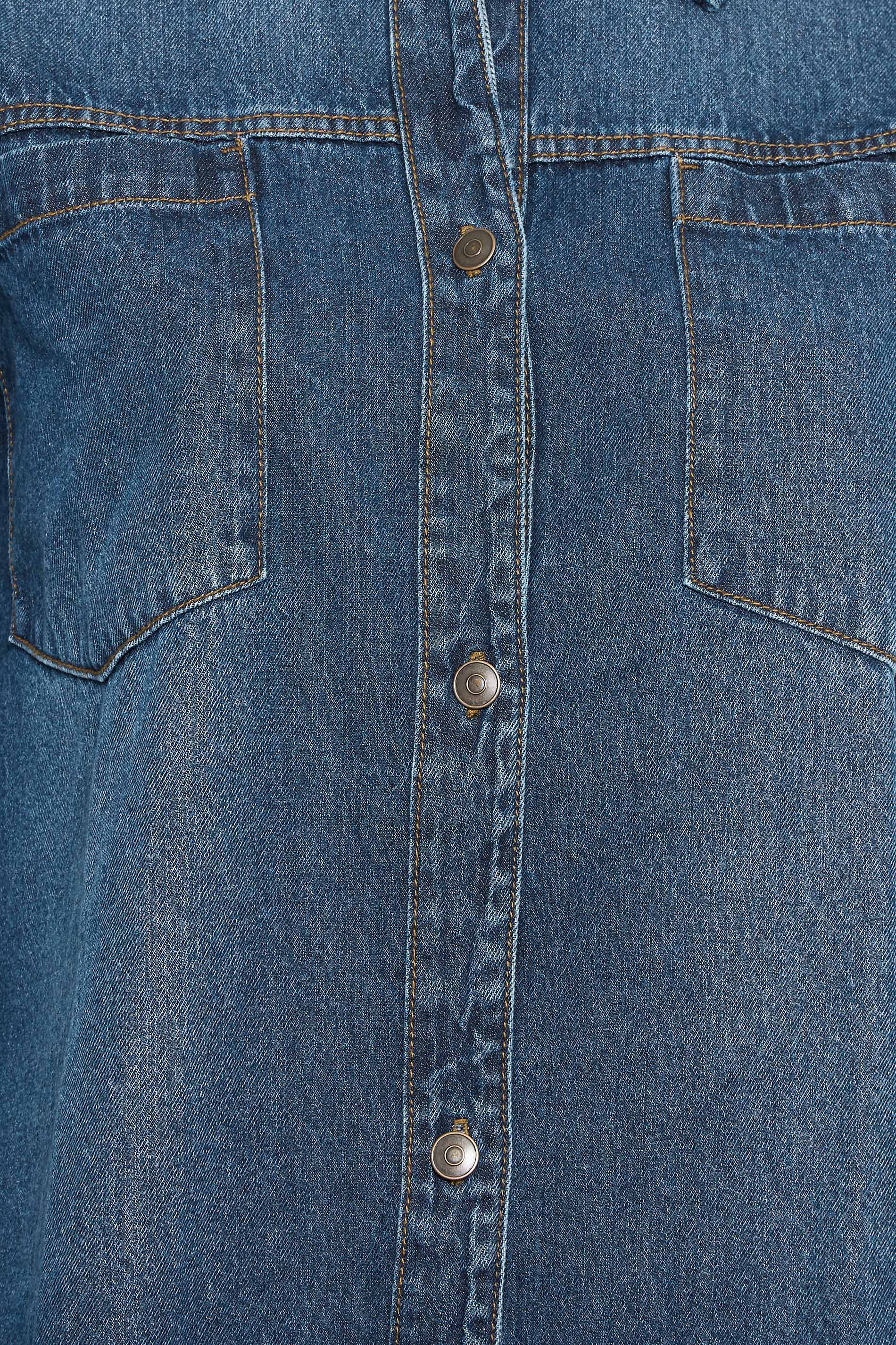 YOURS Plus Size Indigo Blue Denim Western Shacket | Yours Clothing