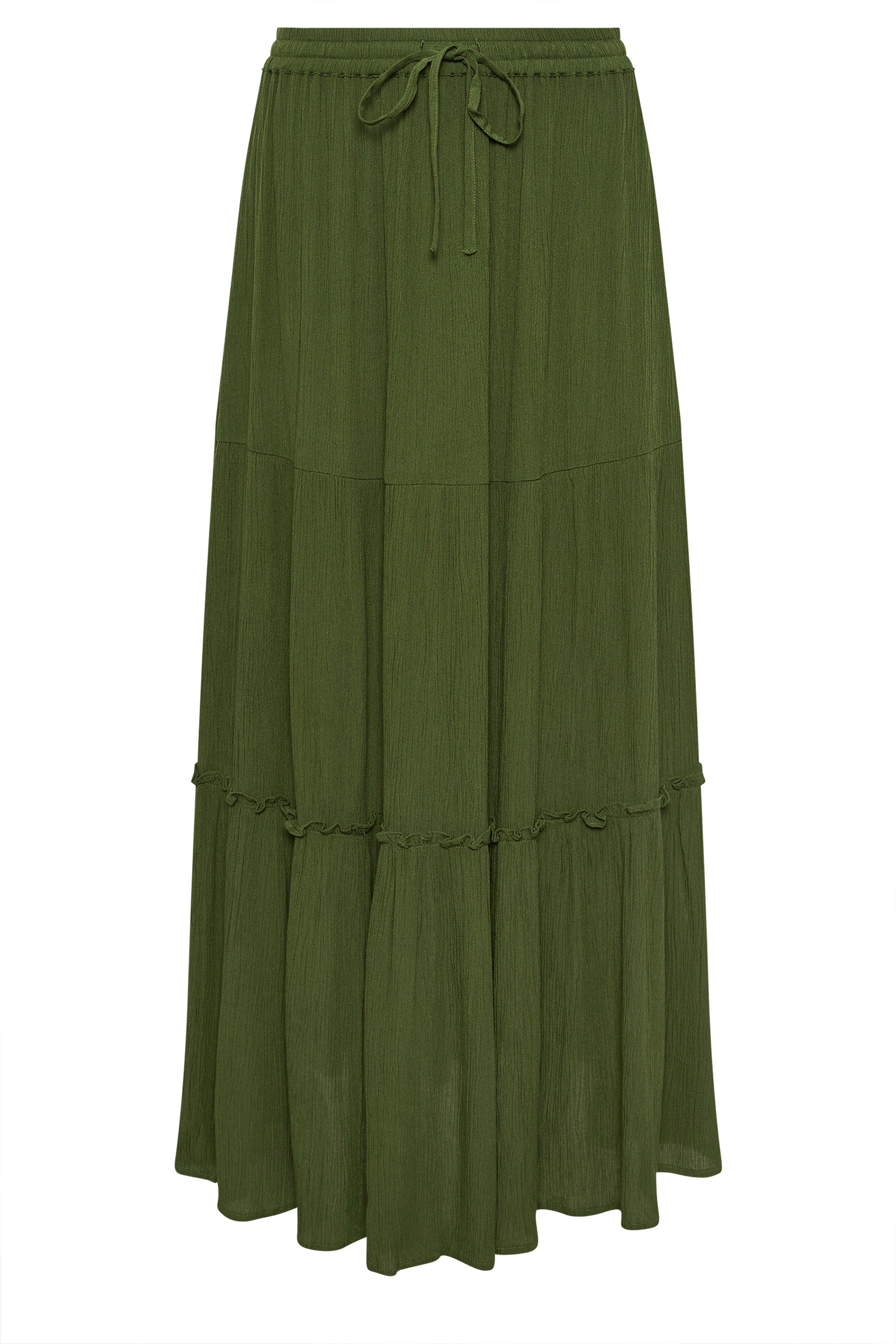 M&Co Khaki Green Crinkle Maxi Skirt | M&Co  5