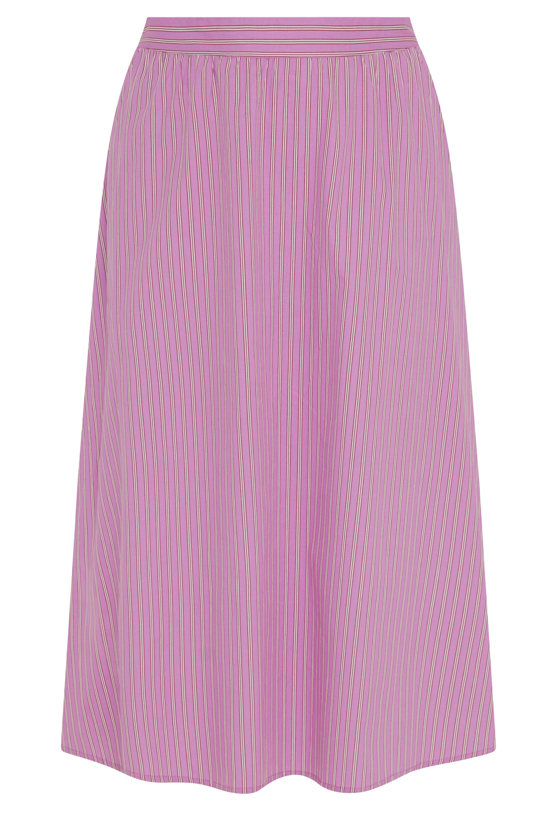 YOURS Plus Size Pink Stripe Midi Skirt | Yours Clothing 5