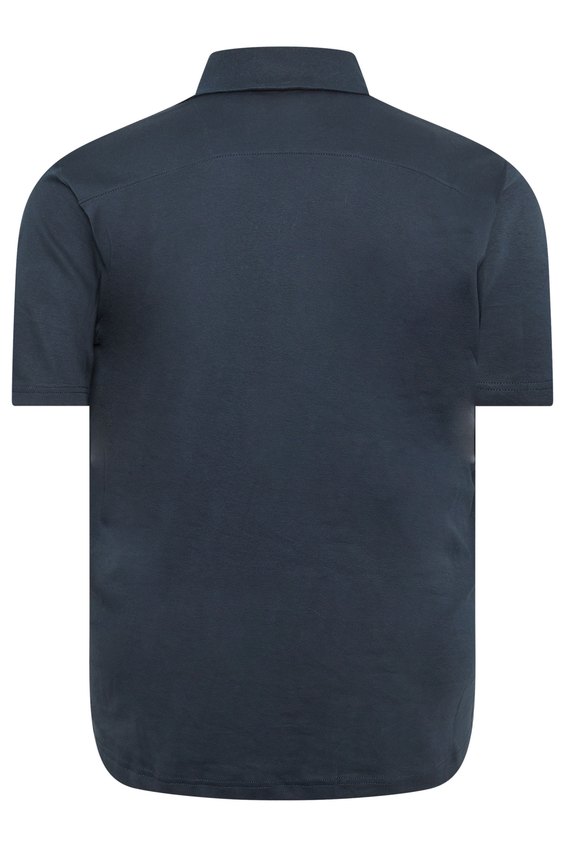 D555 Big & Tall Navy Blue Short Sleeve Resort Shirt | BadRhino 4