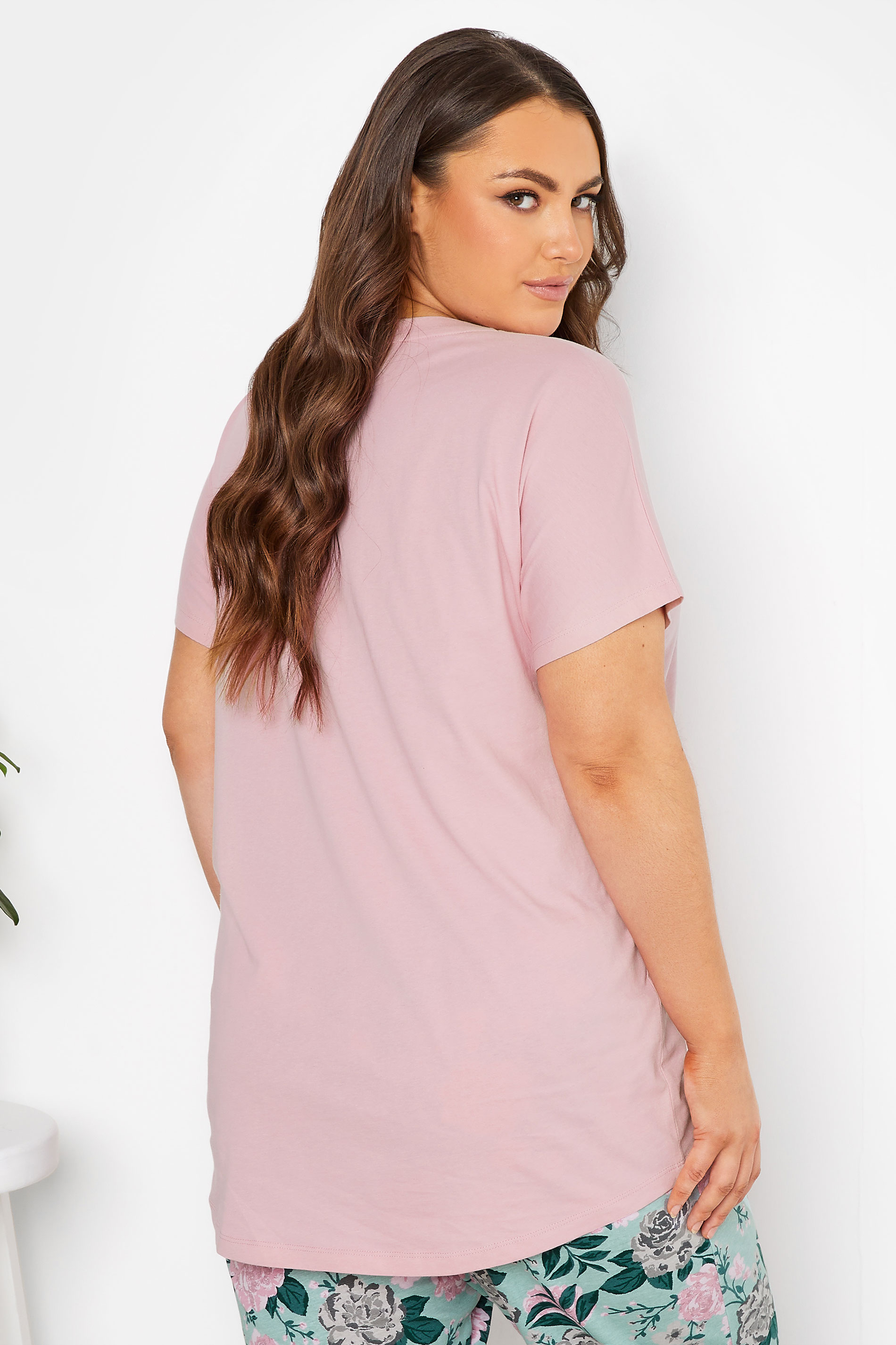 YOURS Plus Size Pink Scoop Placket Pyjama Top | Yours Clothing 3
