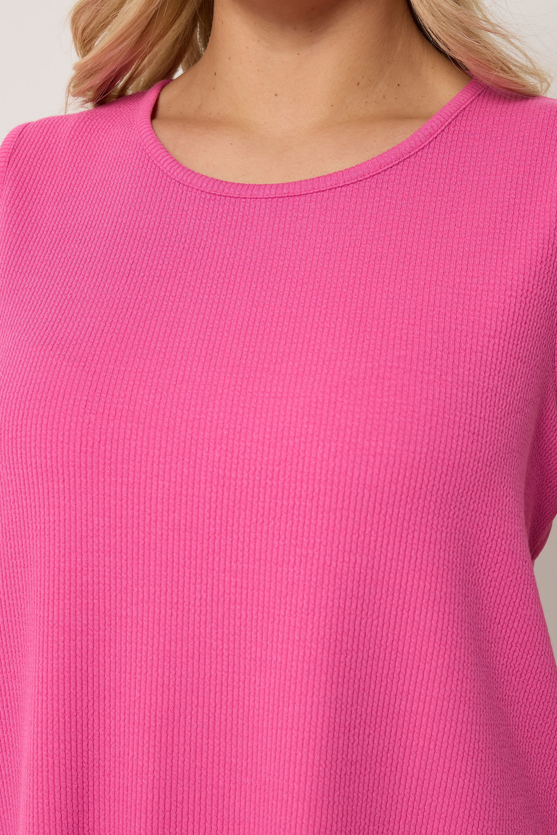 YOURS Plus Size Pink Soft Touch Ribbed Swing Top | Yours Clothing 4