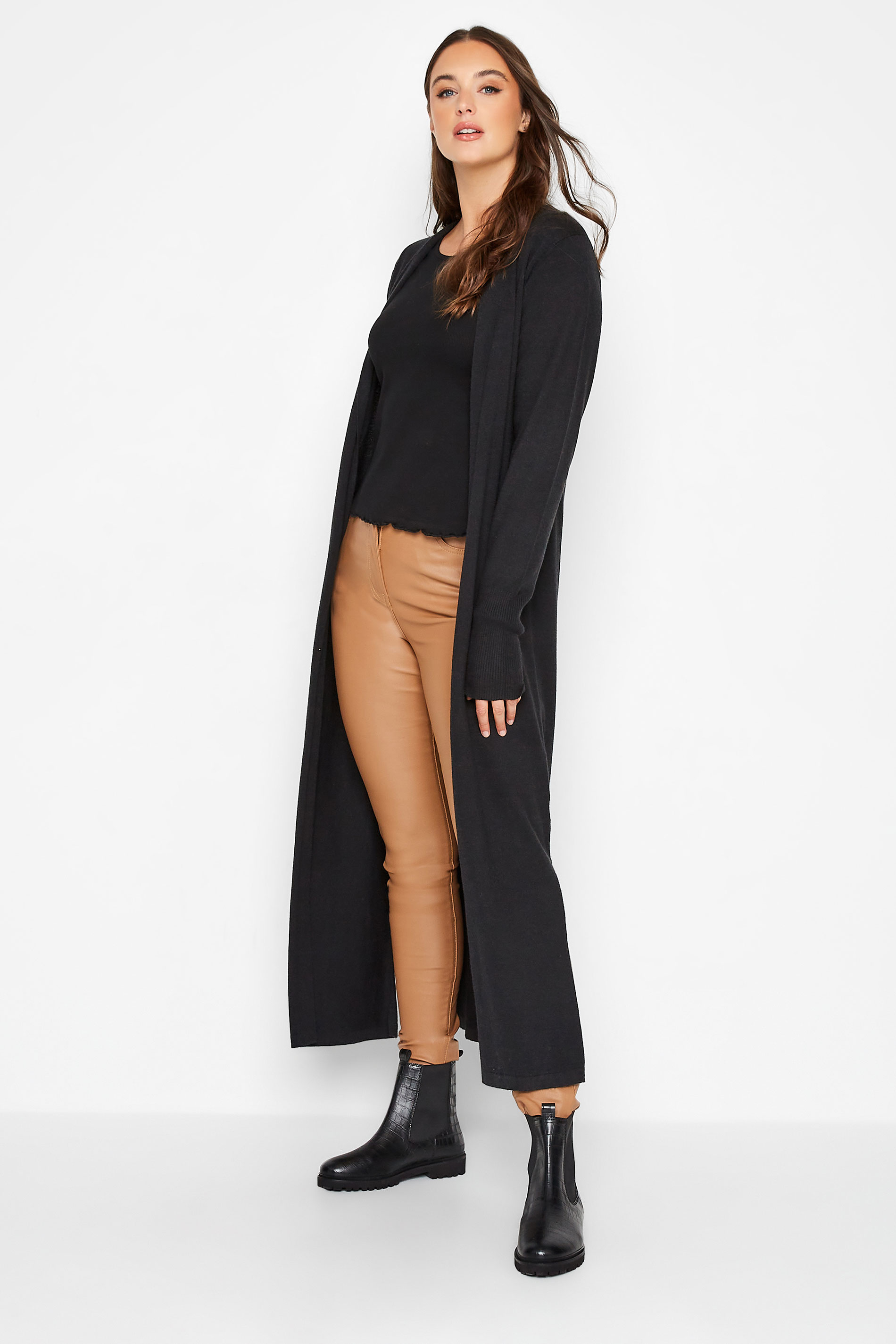 LTS Tall Black Long Sleeve Maxi Cardigan 1