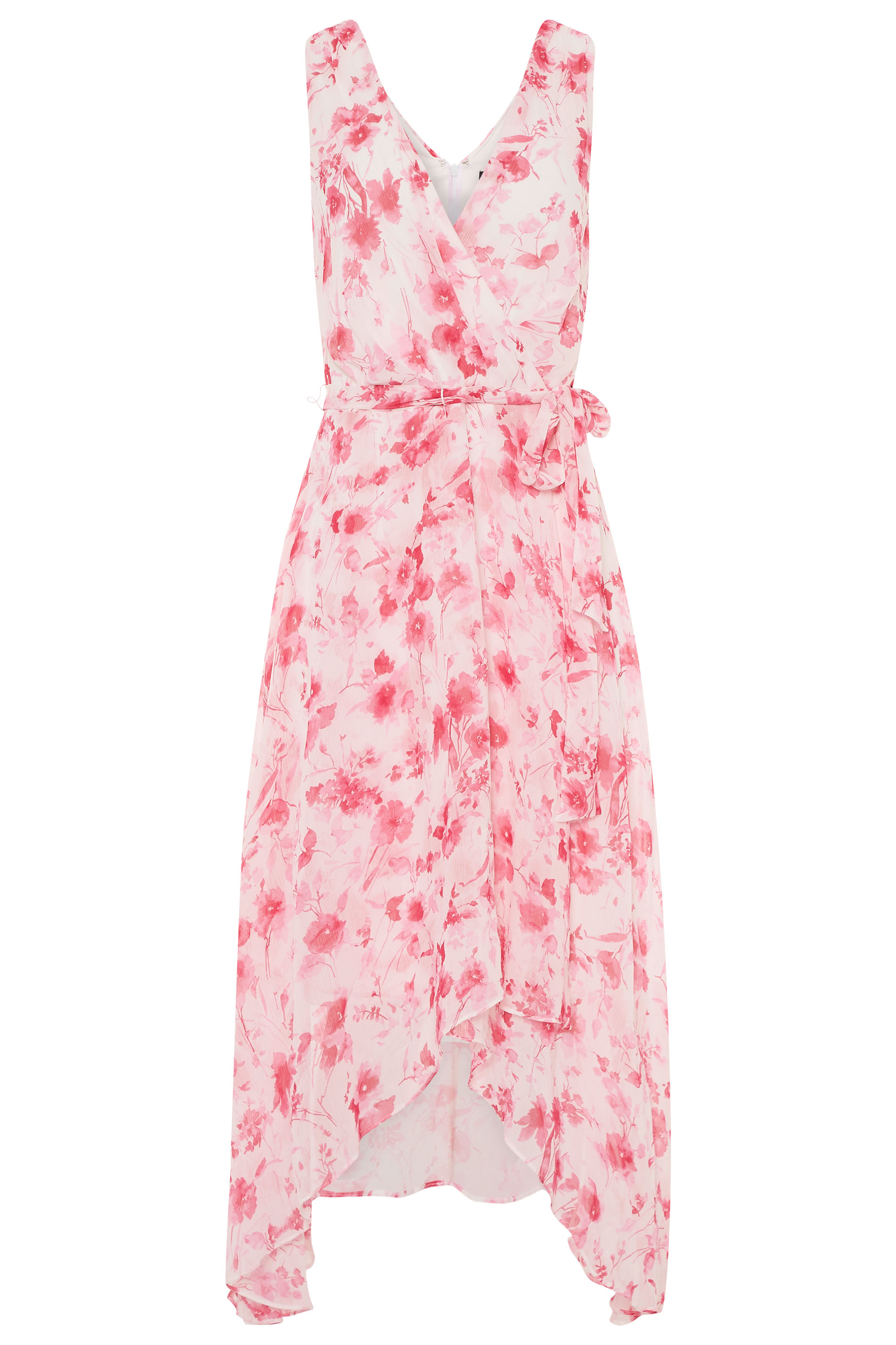 KARL LAGERFELD PARIS Pink Hanky Hem Printed Dress | Long Tall Sally