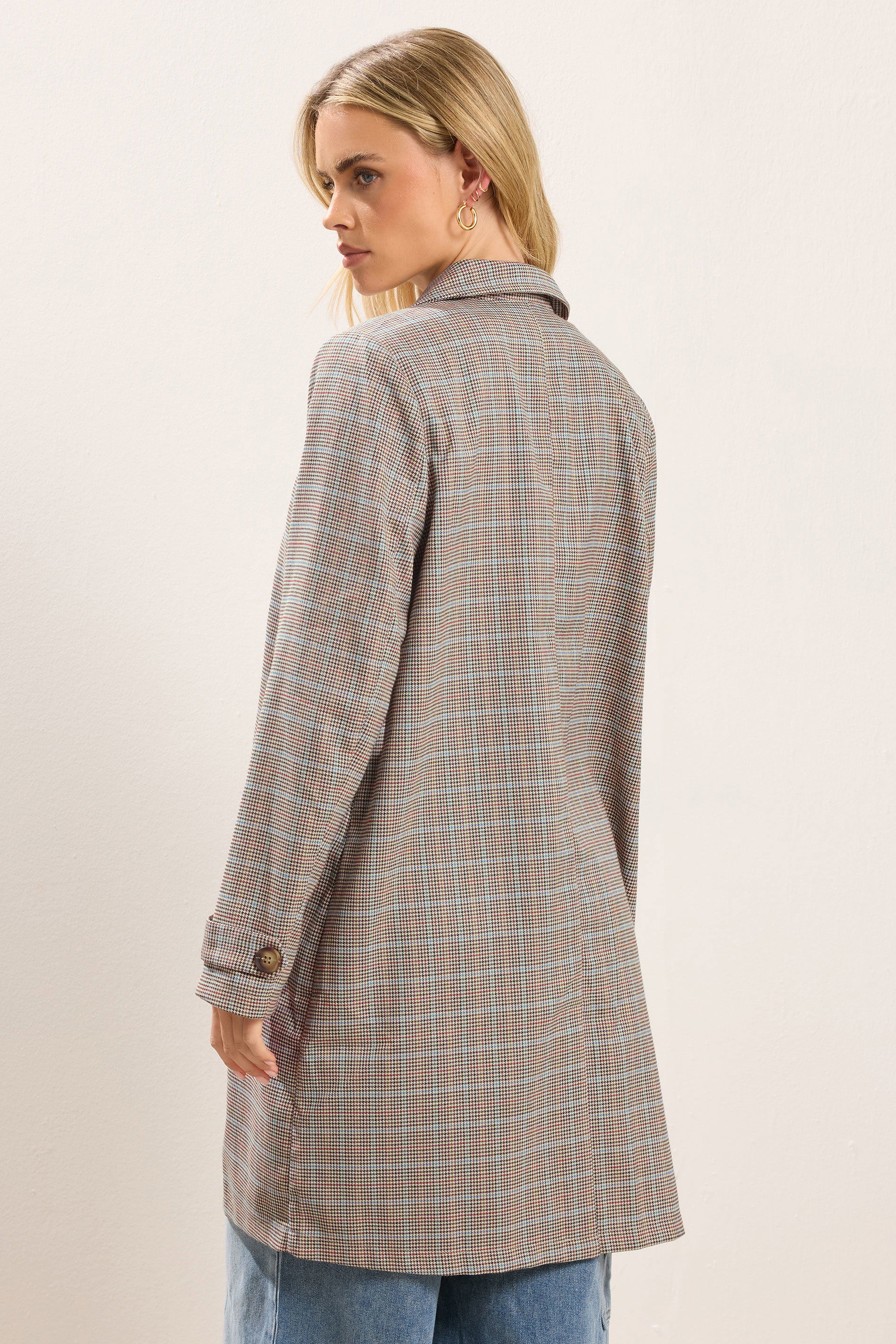 PixieGirl Petite Women's Grey Check Car Coat | PixieGirl 4