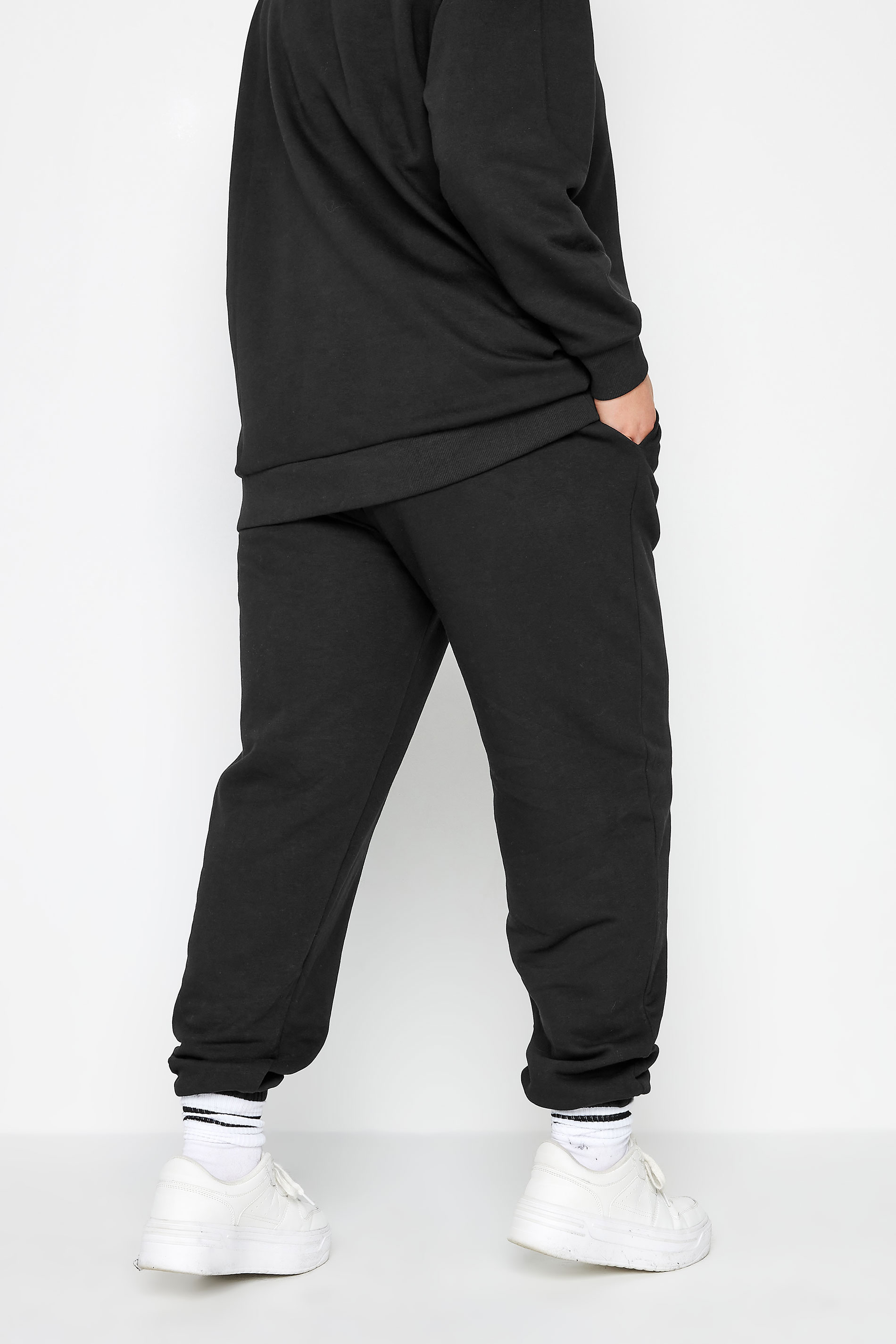 YOURS Curve Black Cuffed Joggers | Yours Clothing 3