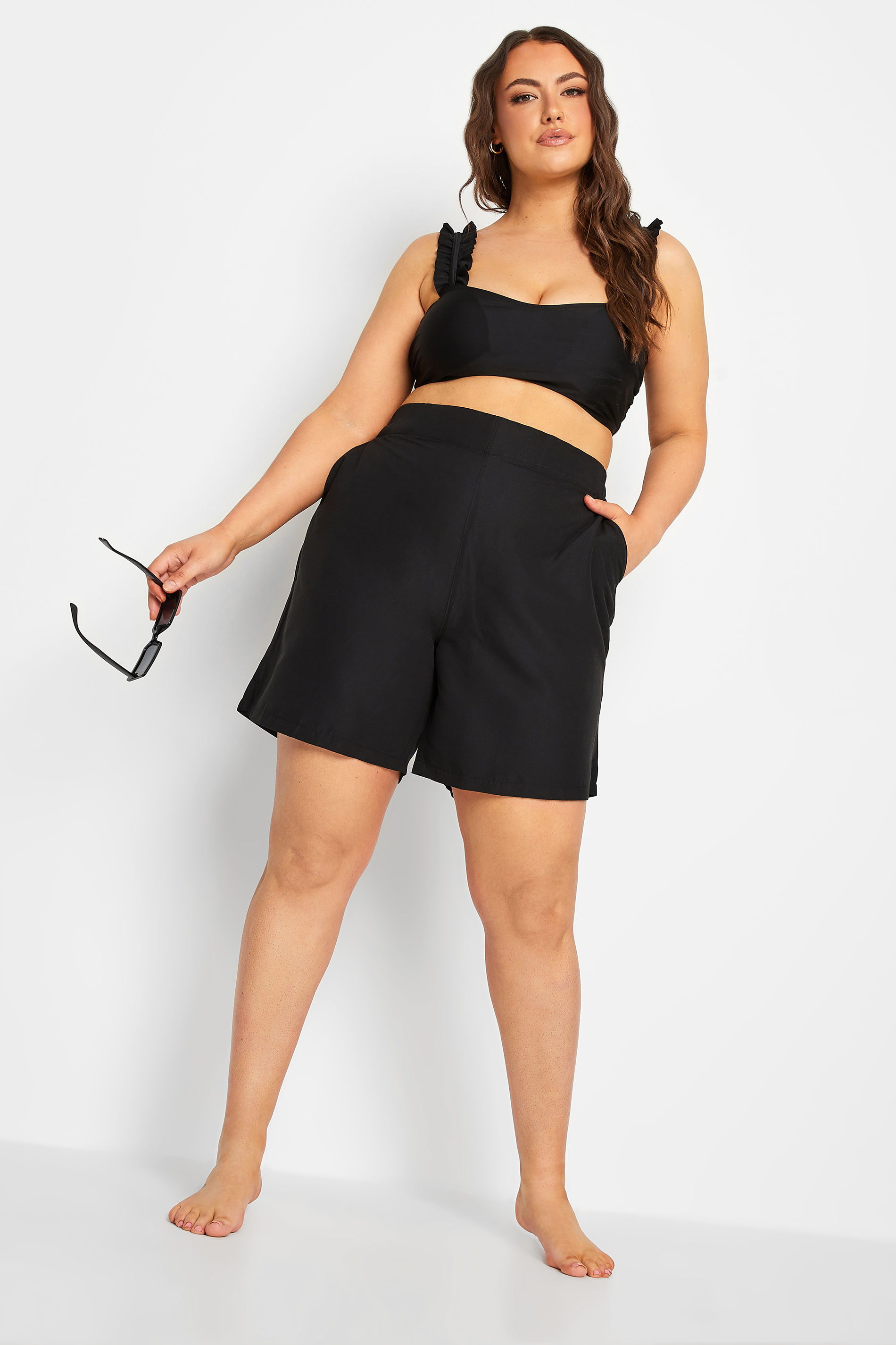 Plus Size Black Board Shorts | Yours Clothing 2