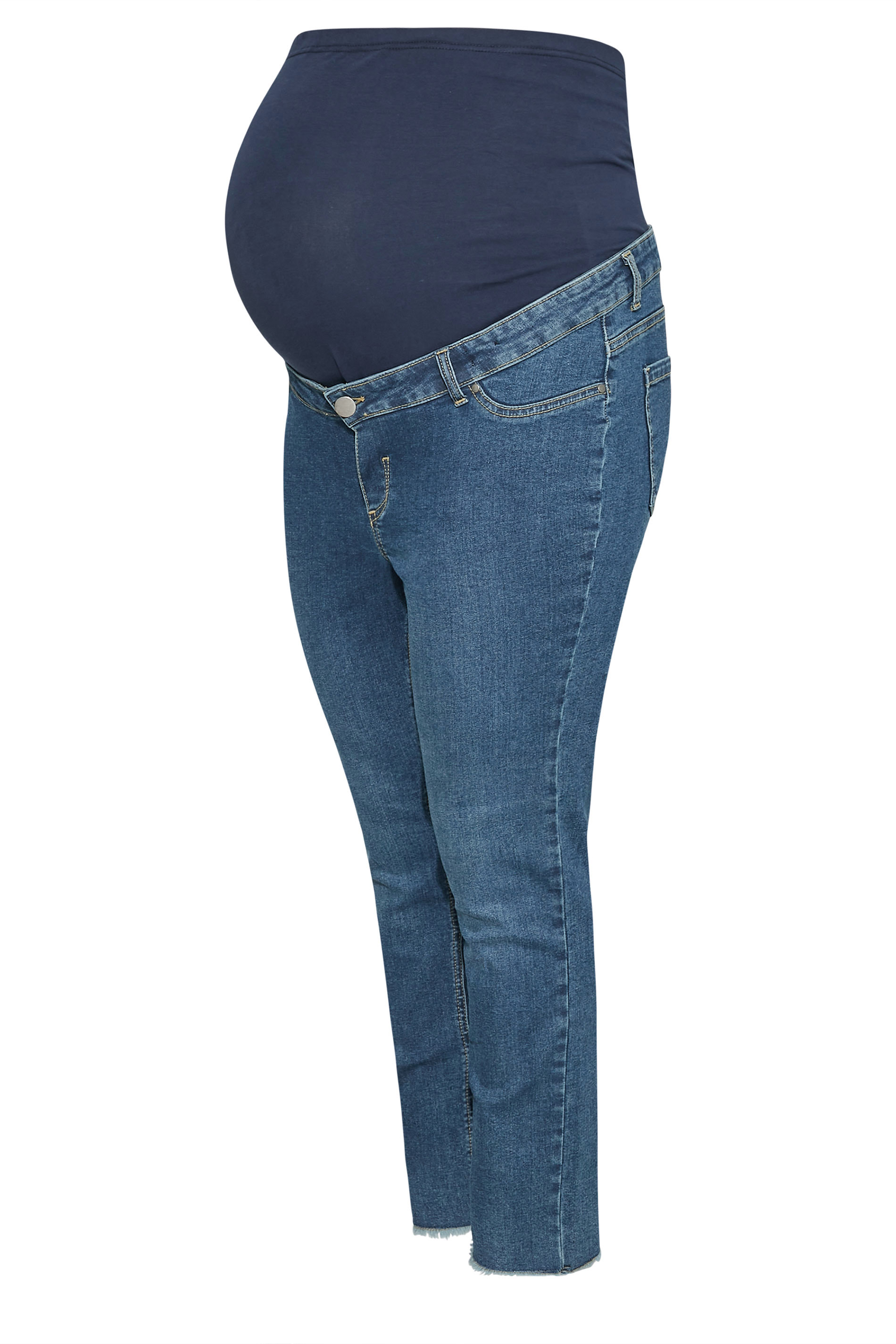 BUMP IT UP MATERNITY Plus Size Blue Mom Jeans | Yours Clothing