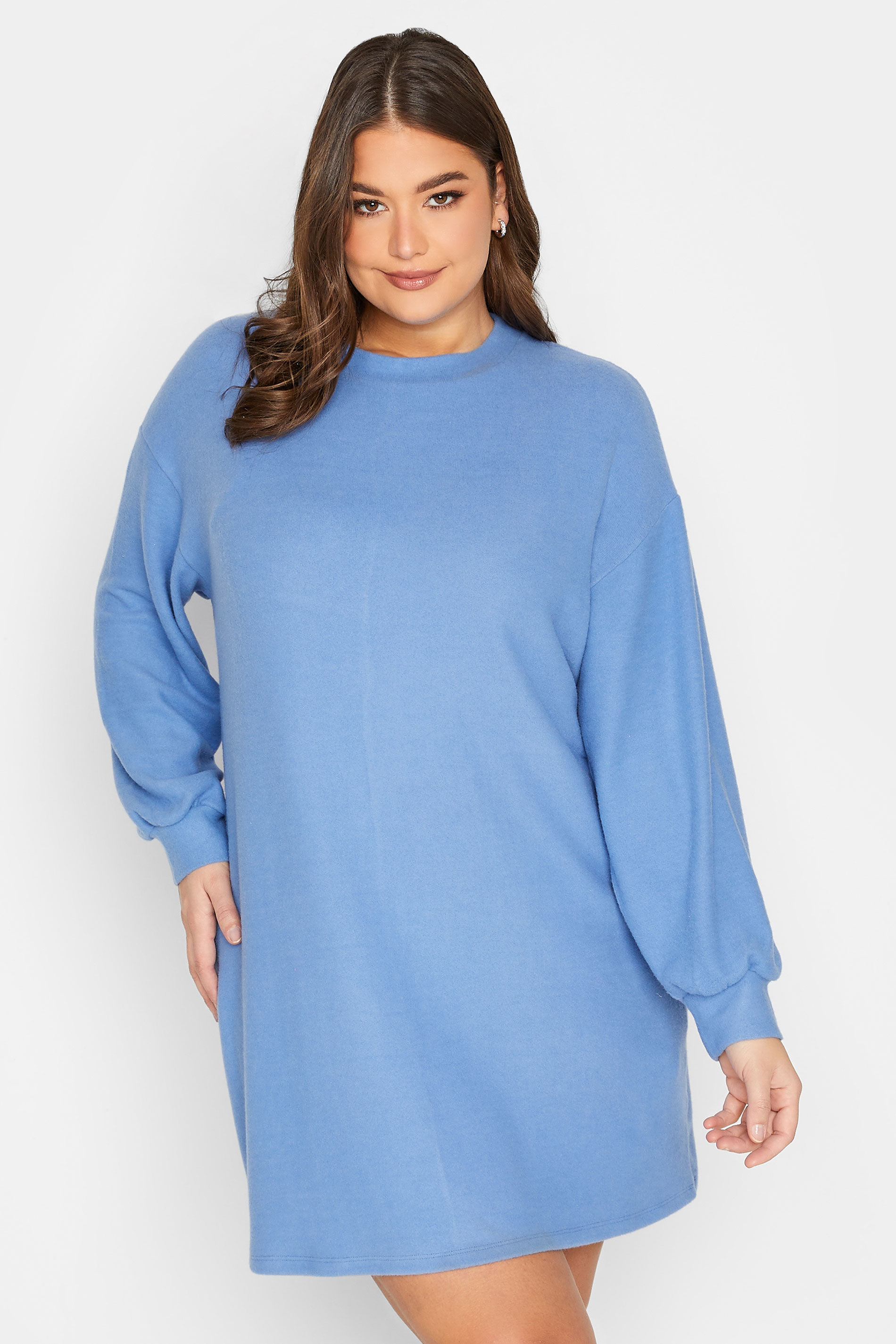 YOURS Plus Size Blue Soft Touch Midi Dress | Yours Clothing 1