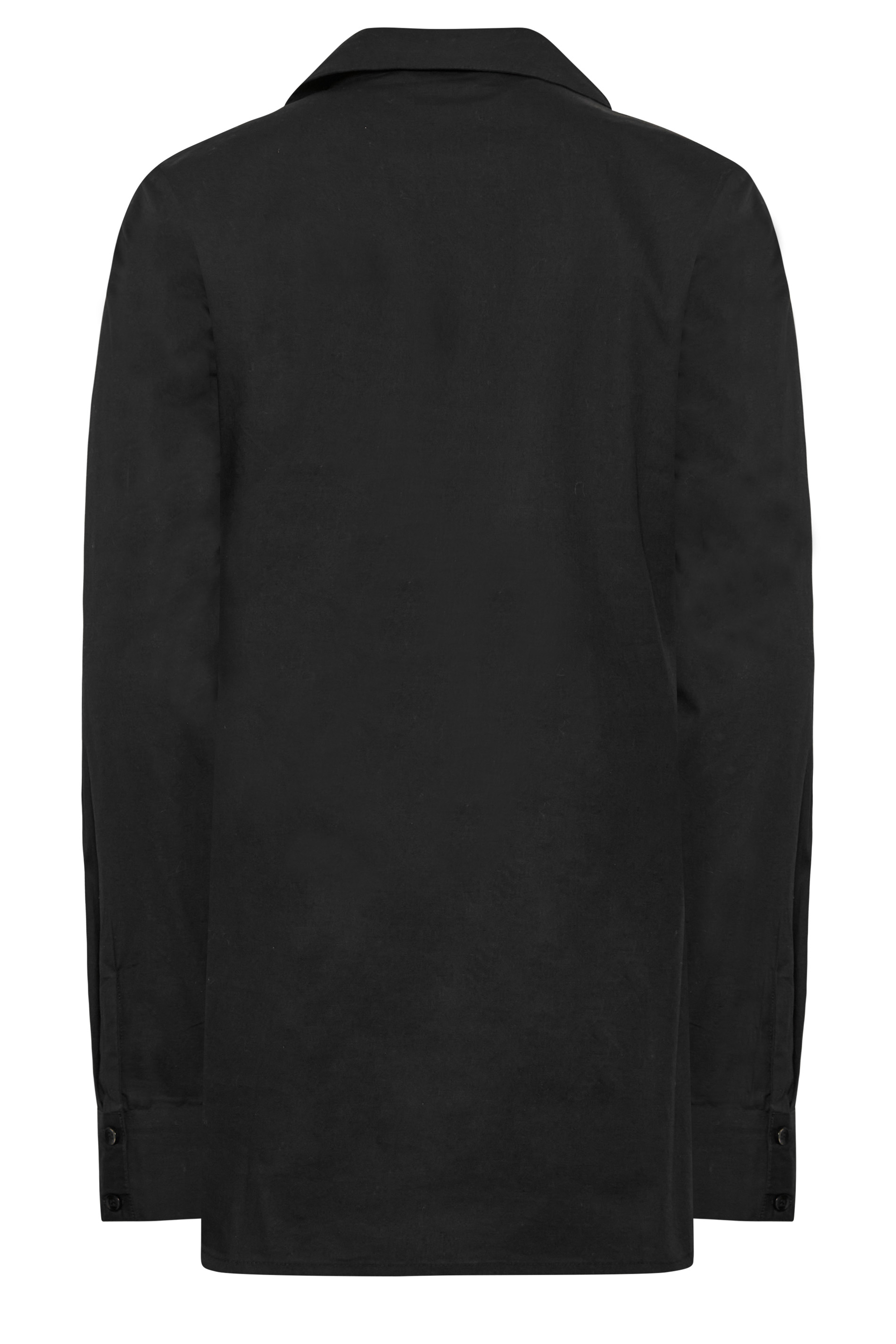 LTS Tall Women's Black Fitted Cotton Shirt | Long Tall Sally 3