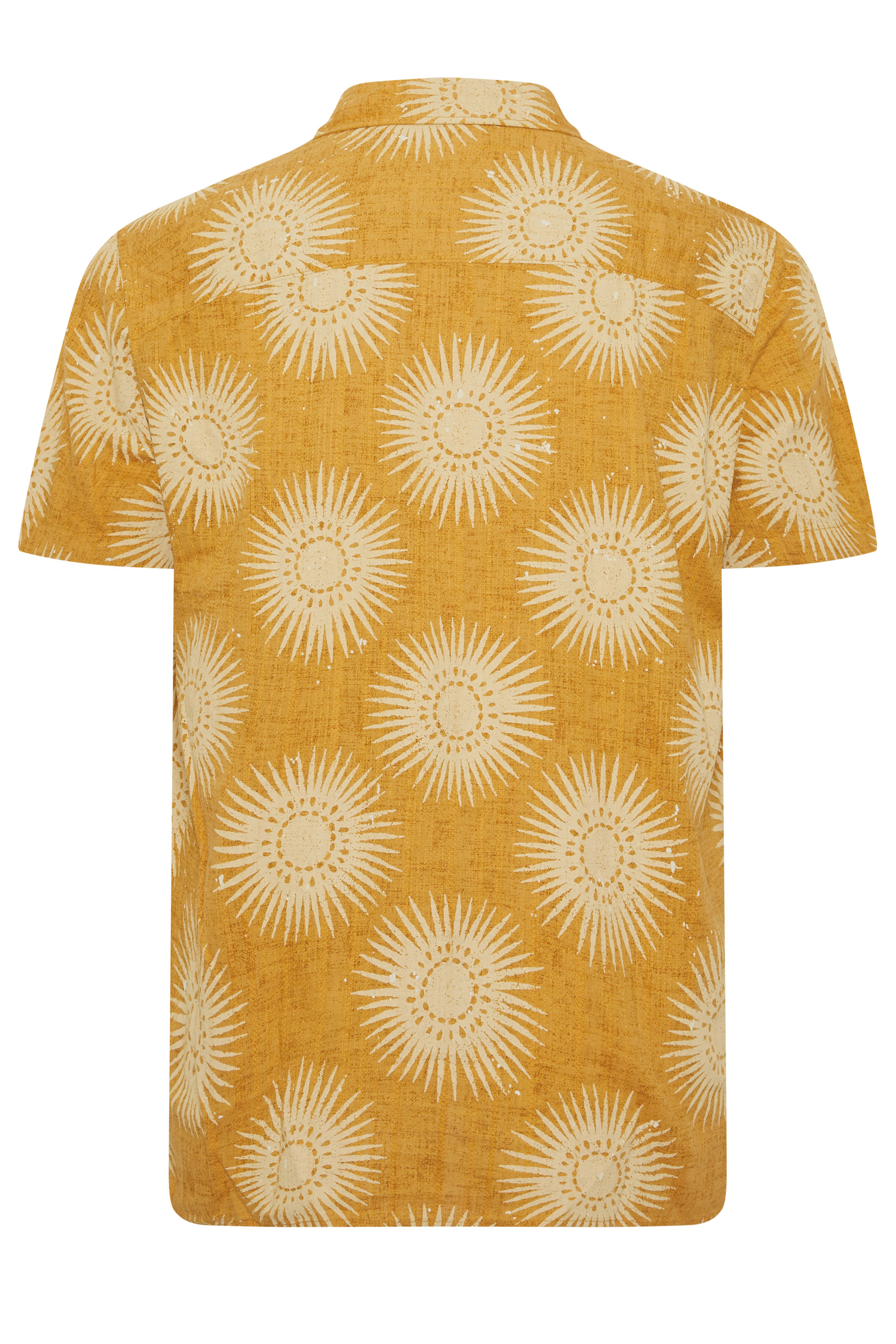 JACK & JONES Big & Tall Amber Brown Sun Print Resort Shirt | BadRhino 4