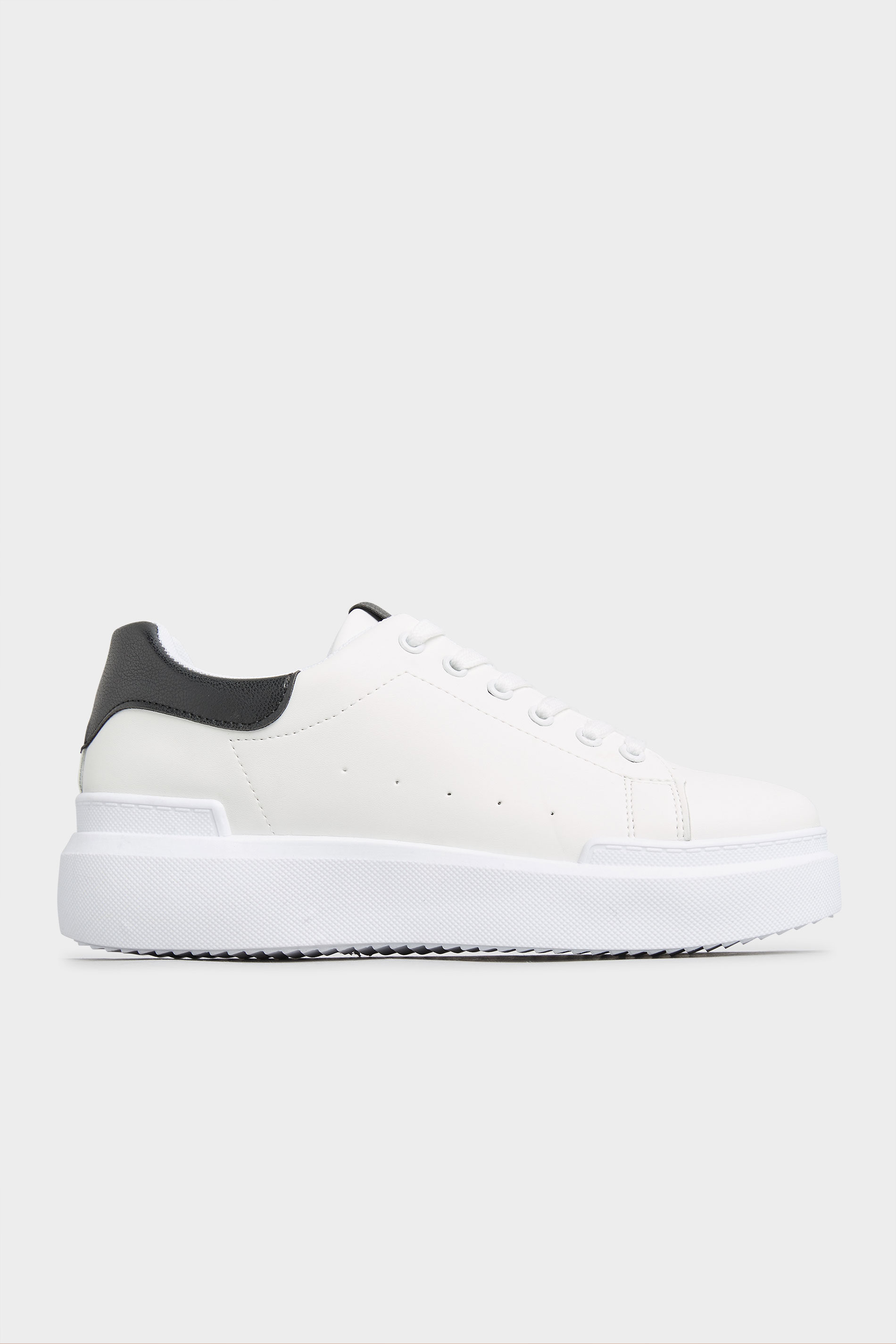 LIMITED COLLECTION White and Black Flatform Trainer In Wide Fit | Yours Clothing 3