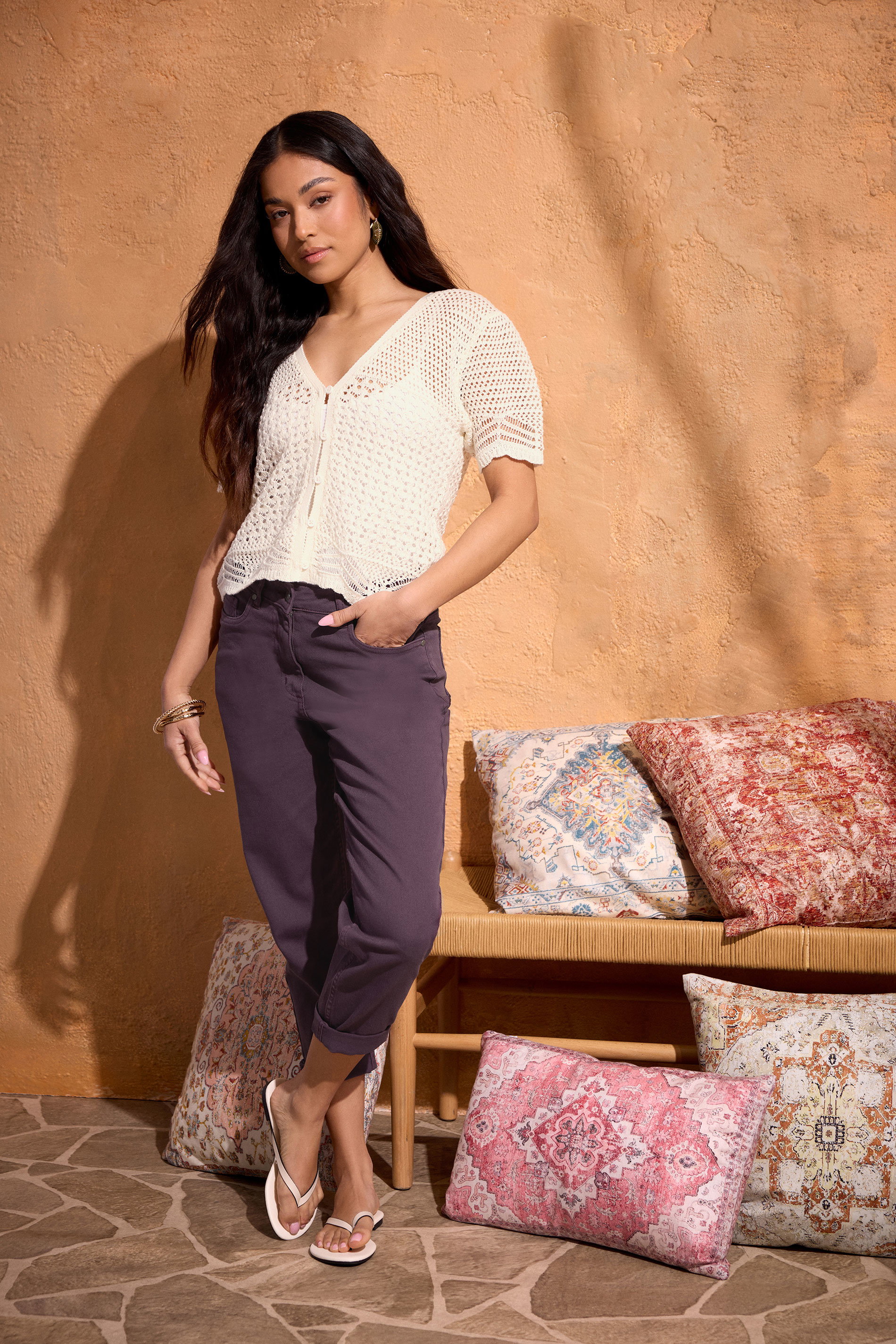 M&Co Berry Purple Mom Jeans | M&Co 3