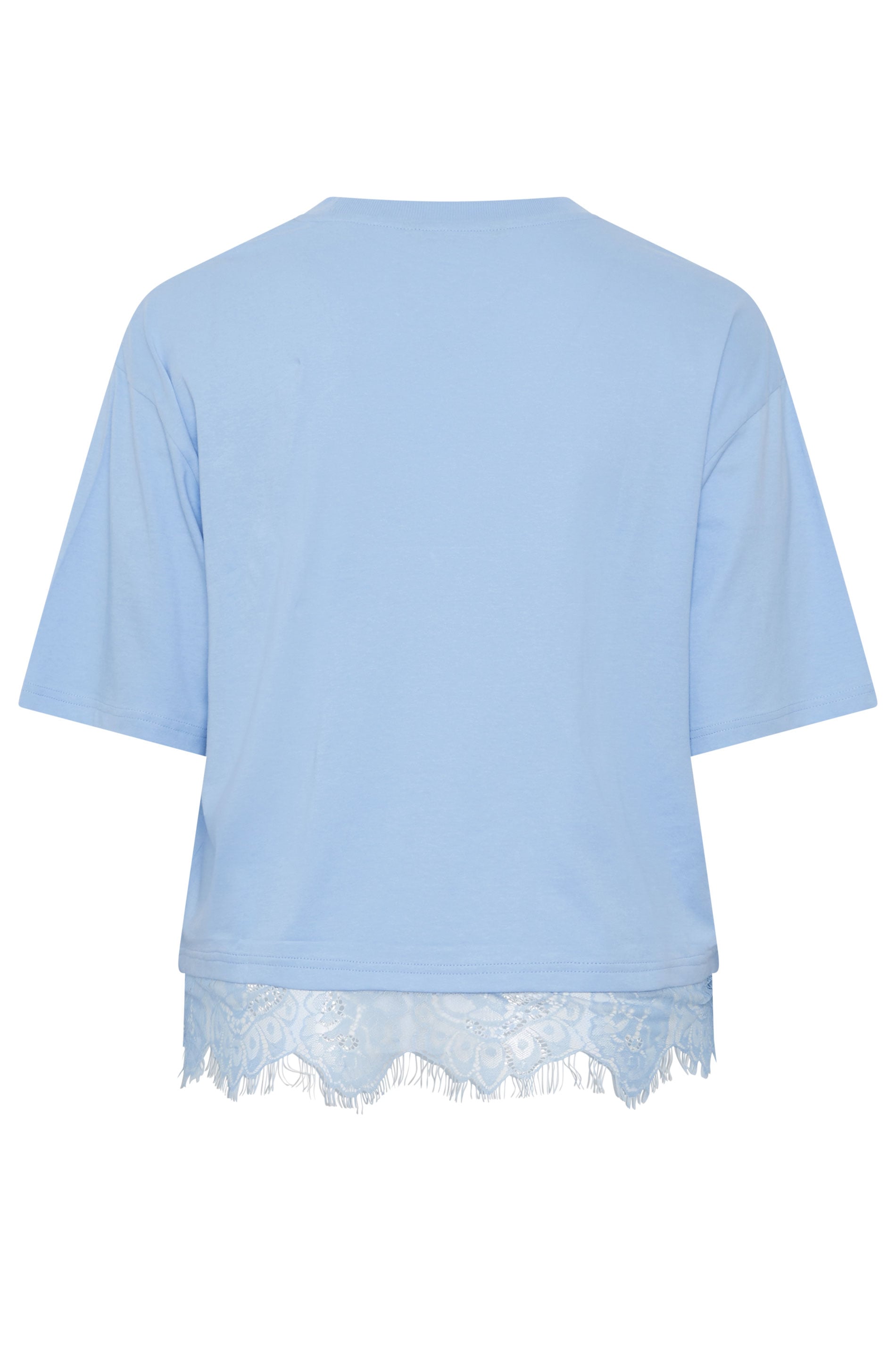 LIMITED COLLECTION Plus Size Light Blue Lace Hem T-Shirt | Yours Clothing 2