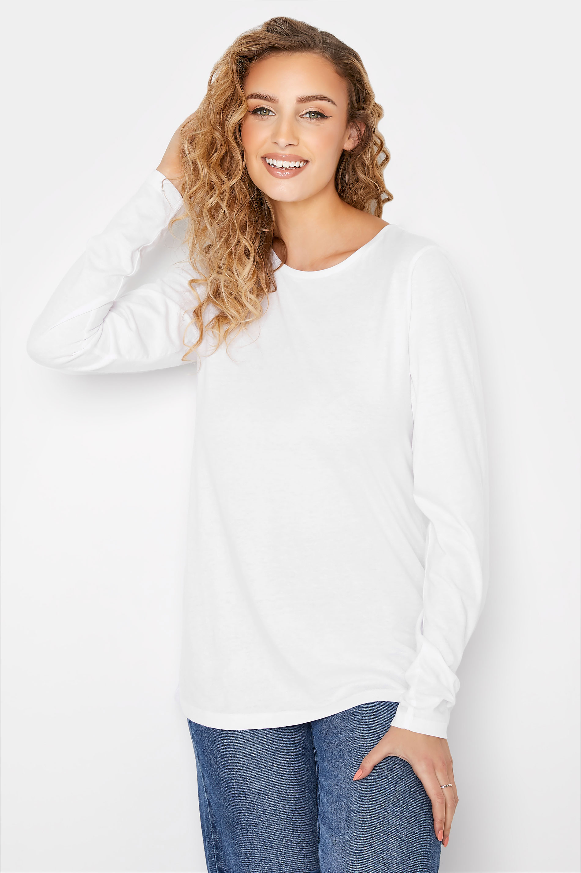 LTS Tall Women's White Dipped Hem T-Shirt | Long Tall Sally 1