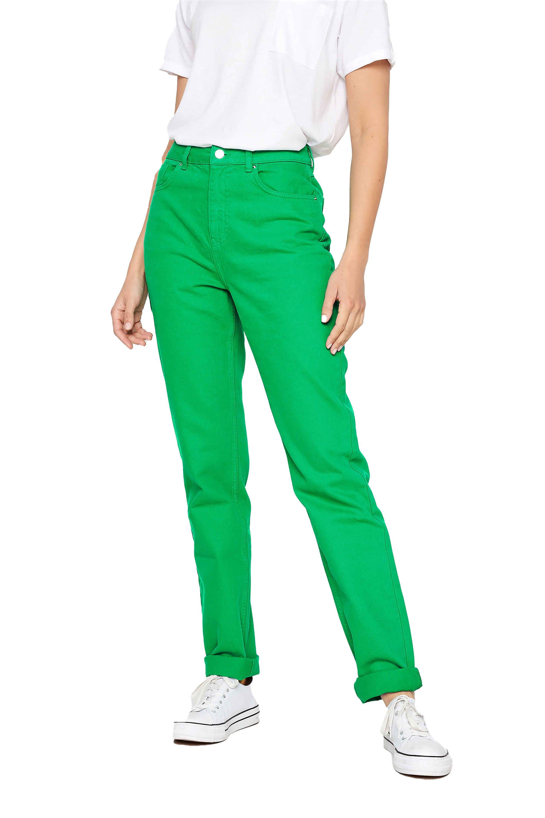 Tall Women's Bright Green Mom Jeans