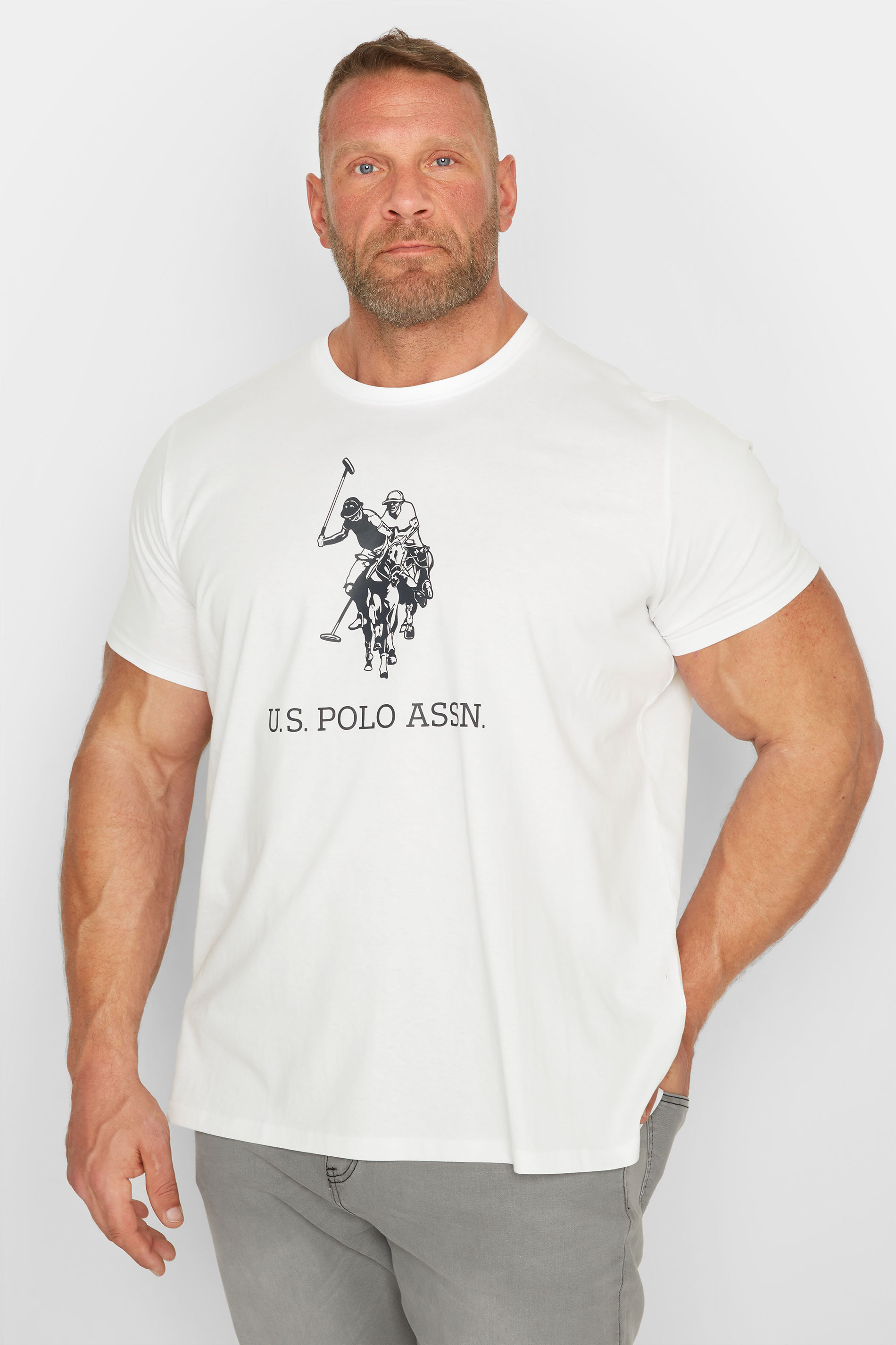 U.S. POLO ASSN. White Rider Logo T-Shirt | BadRhino 1