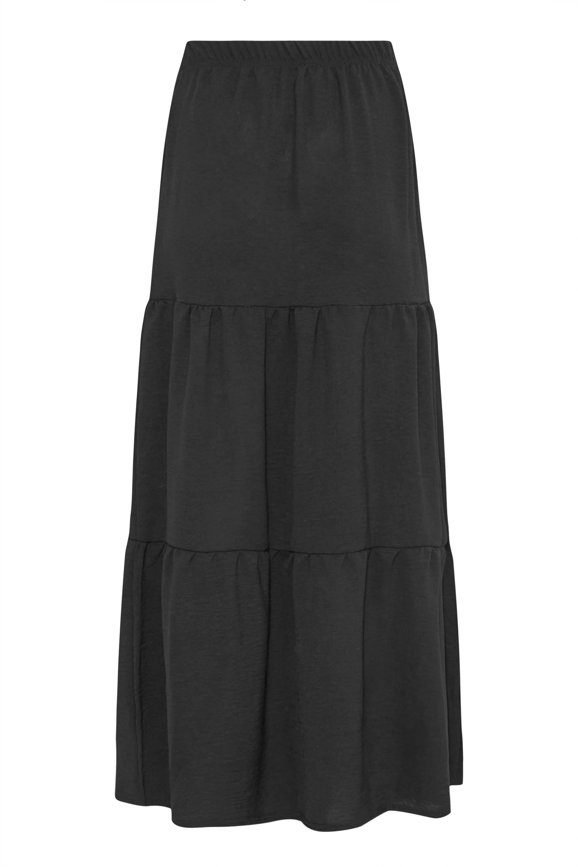 Petite Black Crepe Maxi Skirt | PixieGirl