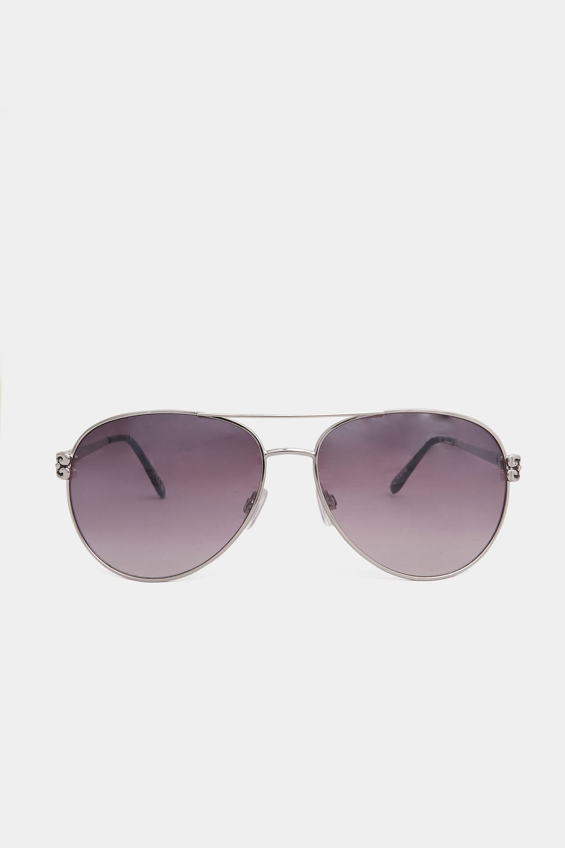 Silver Aviator Frame Sunglasses | Yours Clothing