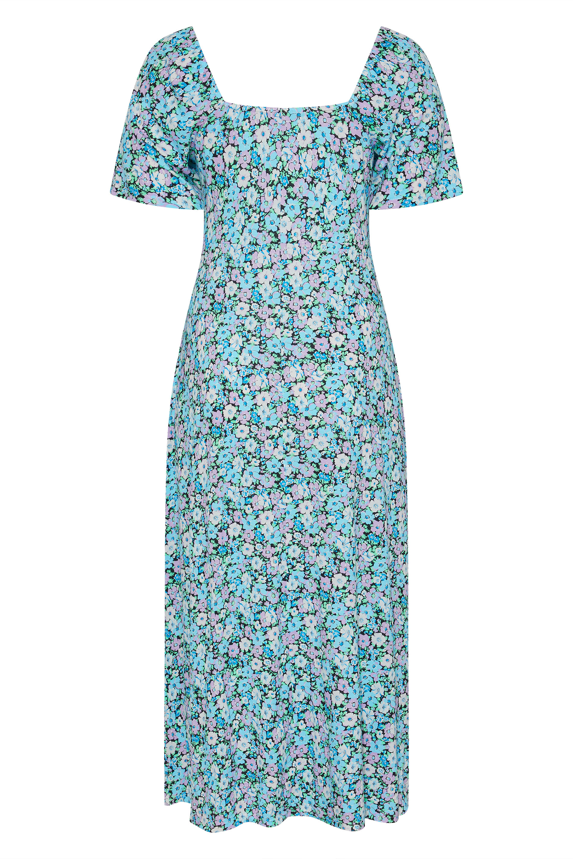 Robes Grande Taille Grande taille  Robes Midaxi | LIMITED COLLECTION - Robe Bleue Floral Manches Courtes - CK51720