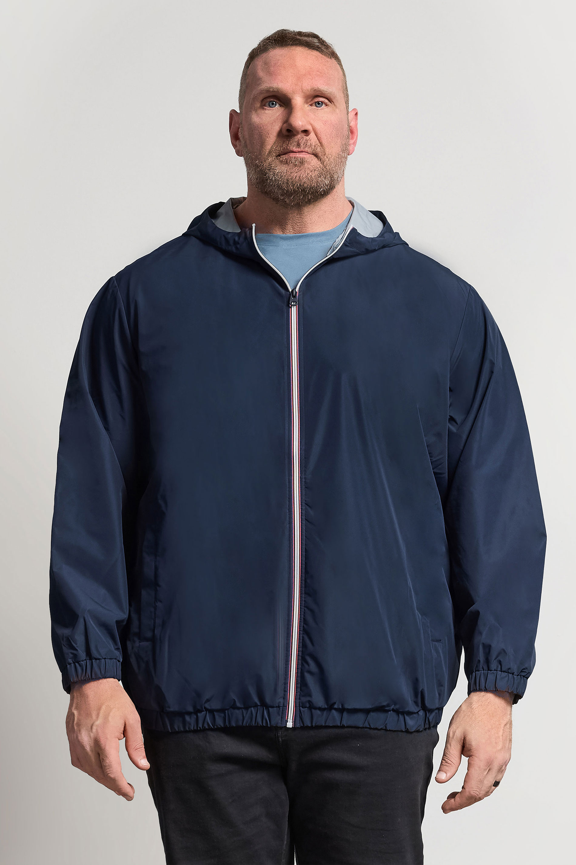 JACK & JONES Big & Tall Navy Blue Lightweight Jacket | BadRhino 3