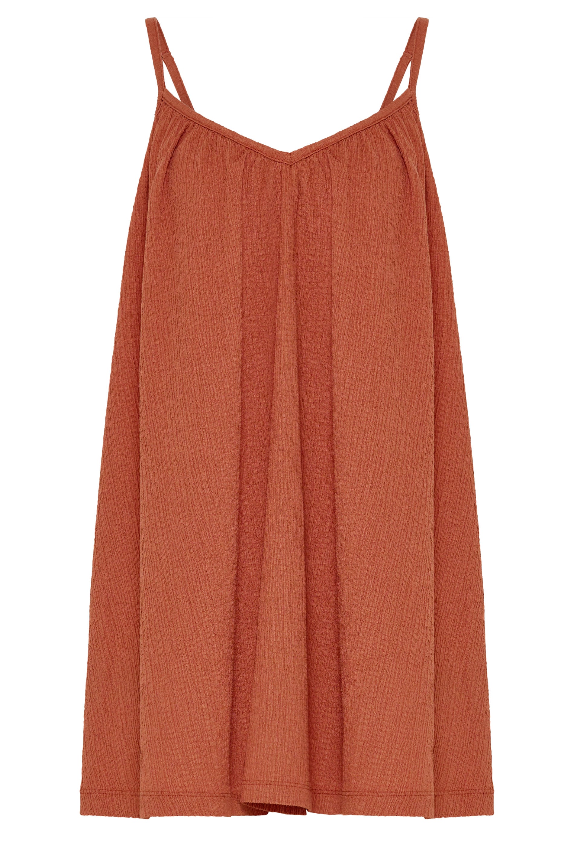 YOURS Plus Size Orange Crinkle Cami Vest Top | Yours Clothing 5